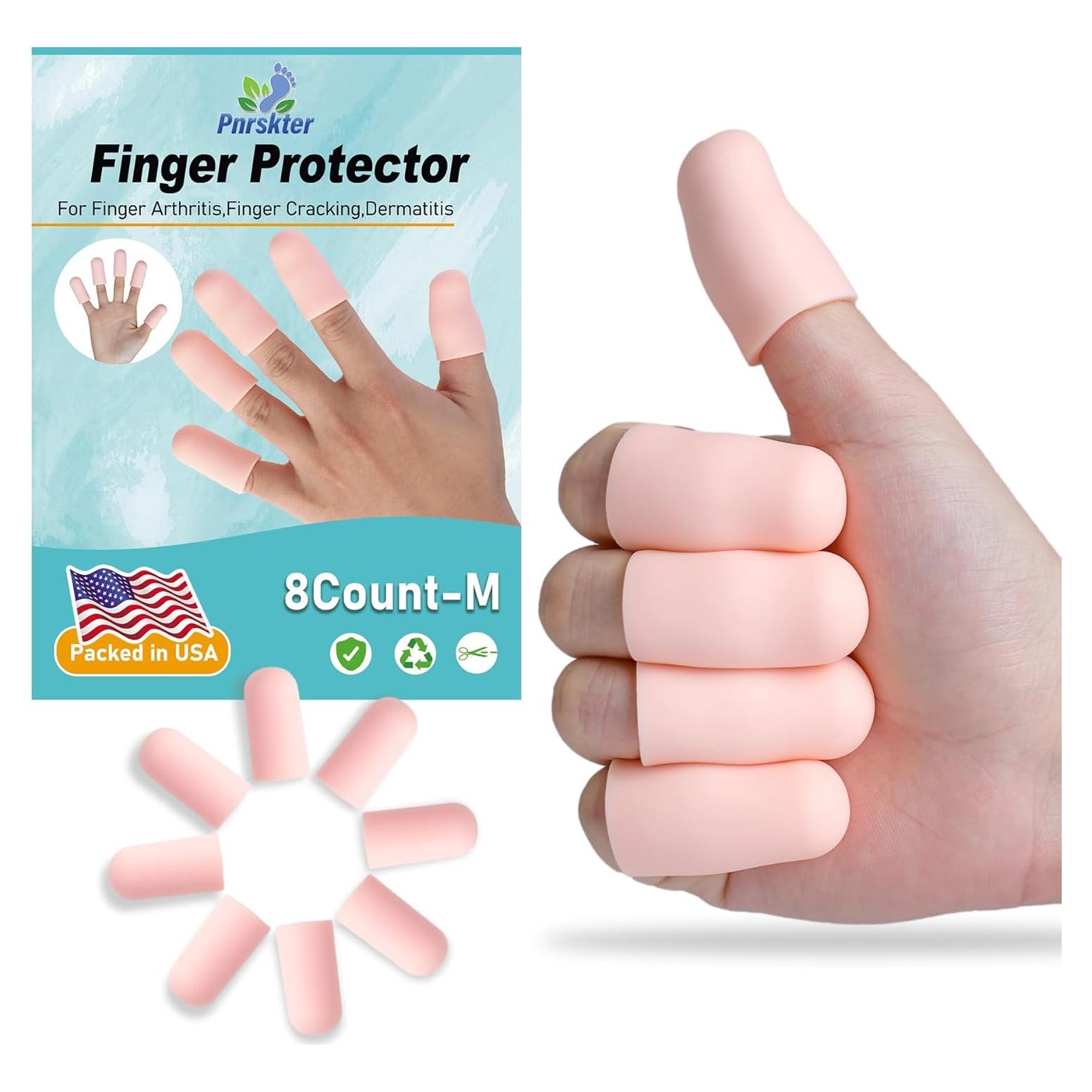 Dedales de Gel Pnrskter para Dedos - Alivio Artritis y Eczema - 8 Piezas