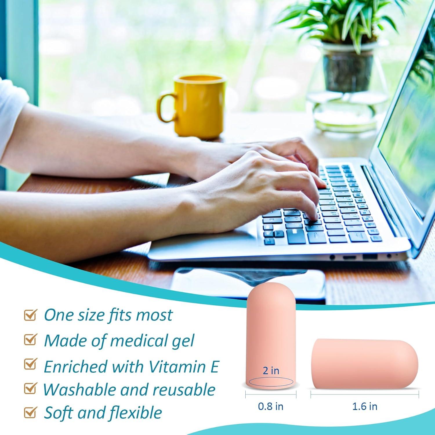 Dedales de Gel Pnrskter para Dedos - Alivio Artritis y Eczema - 8 Piezas