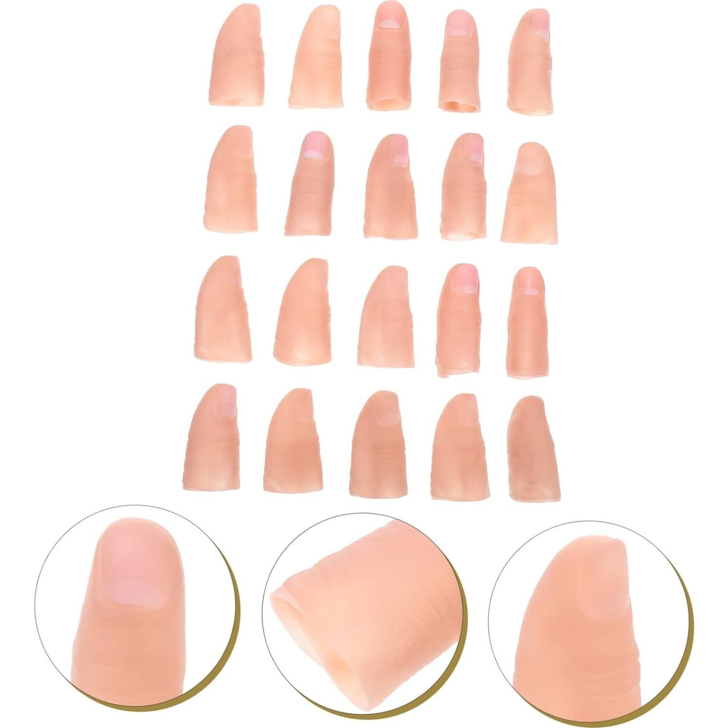 20 Piezas Dedos Falsos Guantes Mágicos CHICAMPERA