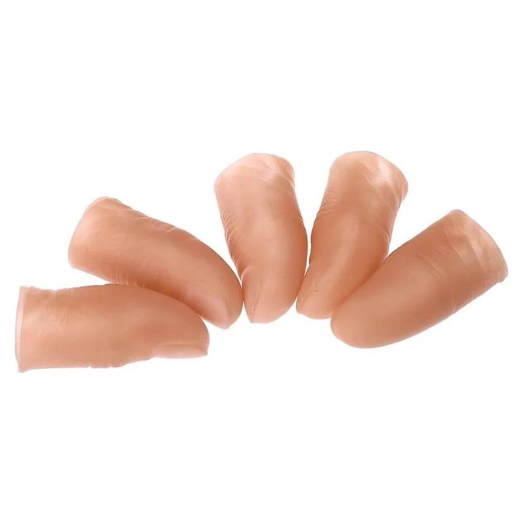 Set de 5 Dedos de Truco Mágico Falsos Pxiryanlow Color Crema