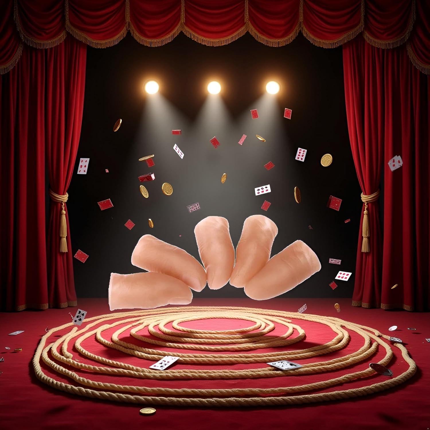 Set de 5 Dedos de Truco Mágico Falsos Pxiryanlow Color Crema