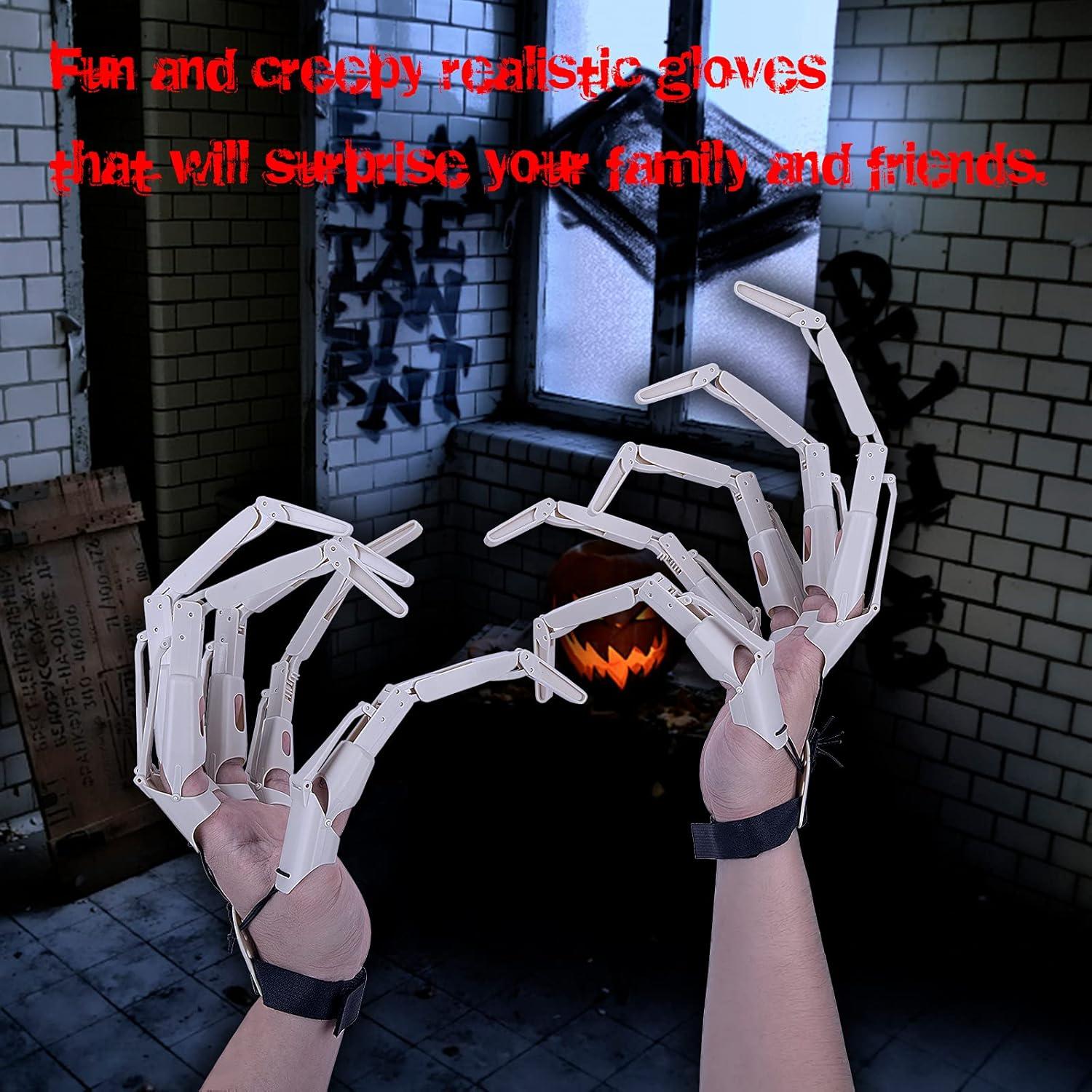 Dedo Articulado Halloween Moonoom - Guantes Flexibles Esqueléticos