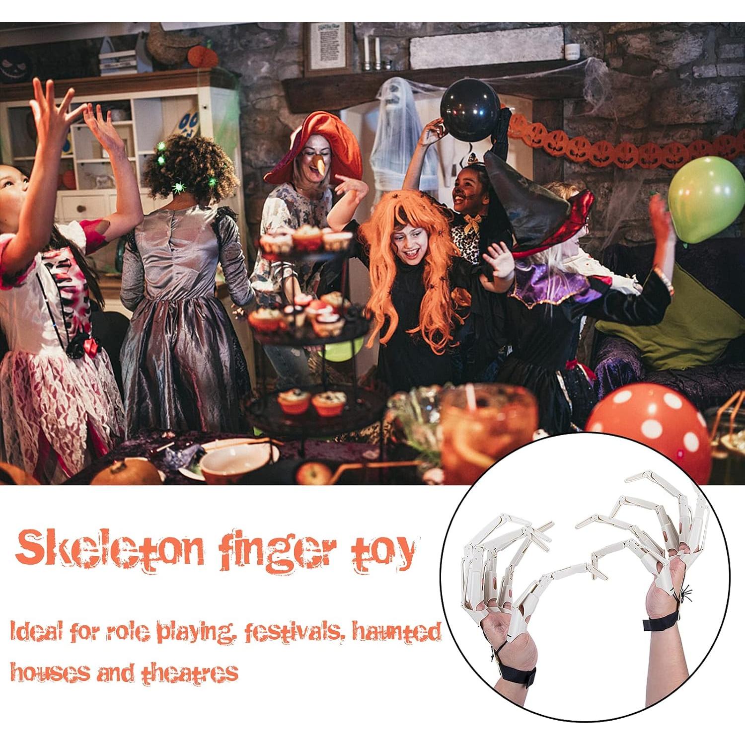 Dedo Articulado Halloween Moonoom - Guantes Flexibles Esqueléticos