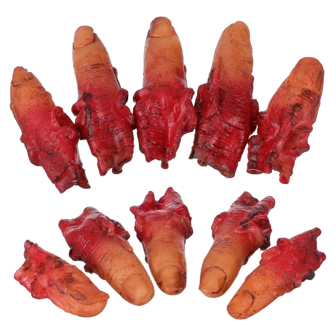 Dedos Falsos Sangrientos Halloween IMIKEYA 10 Piezas Realistas