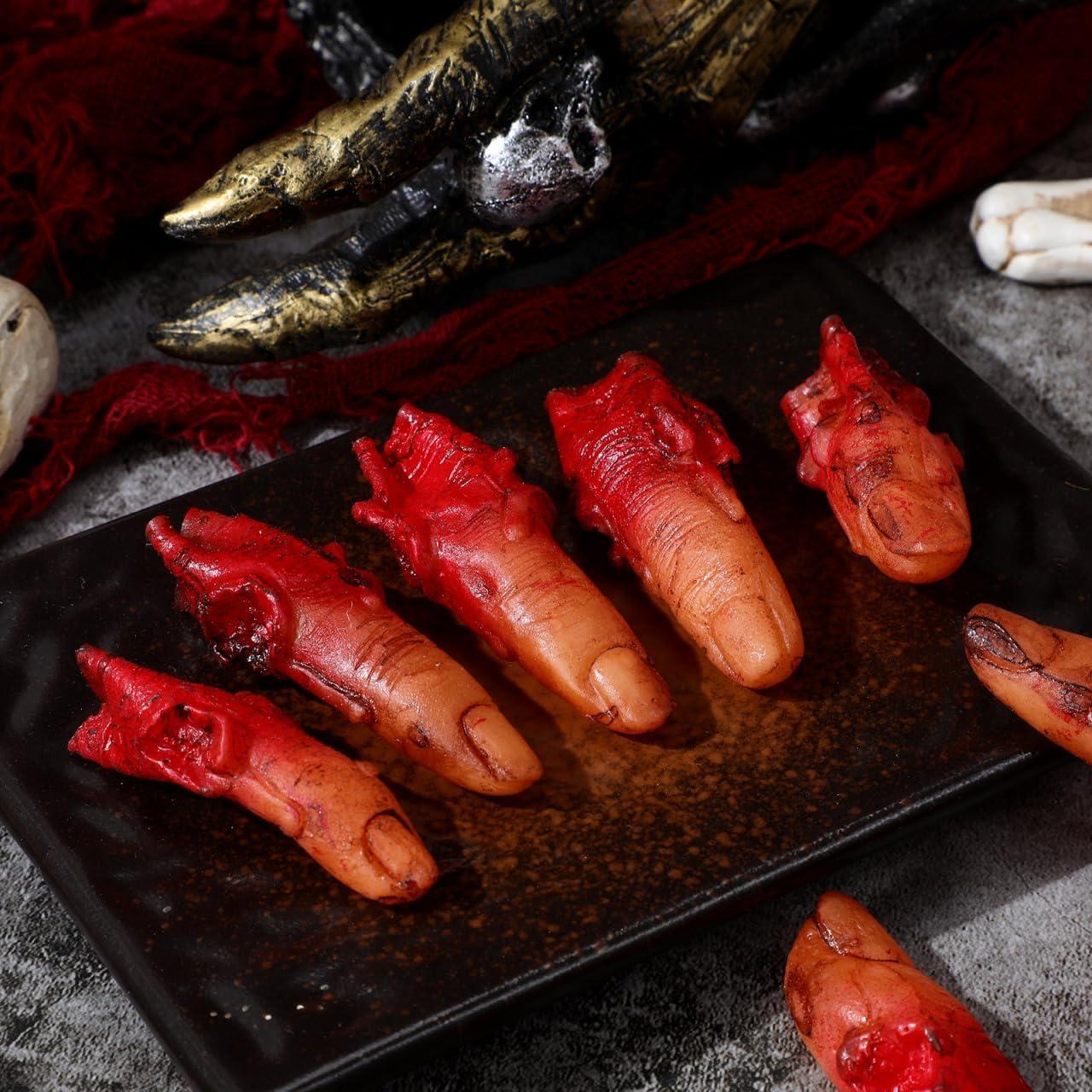 Dedos Falsos Sangrientos Halloween IMIKEYA 10 Piezas Realistas