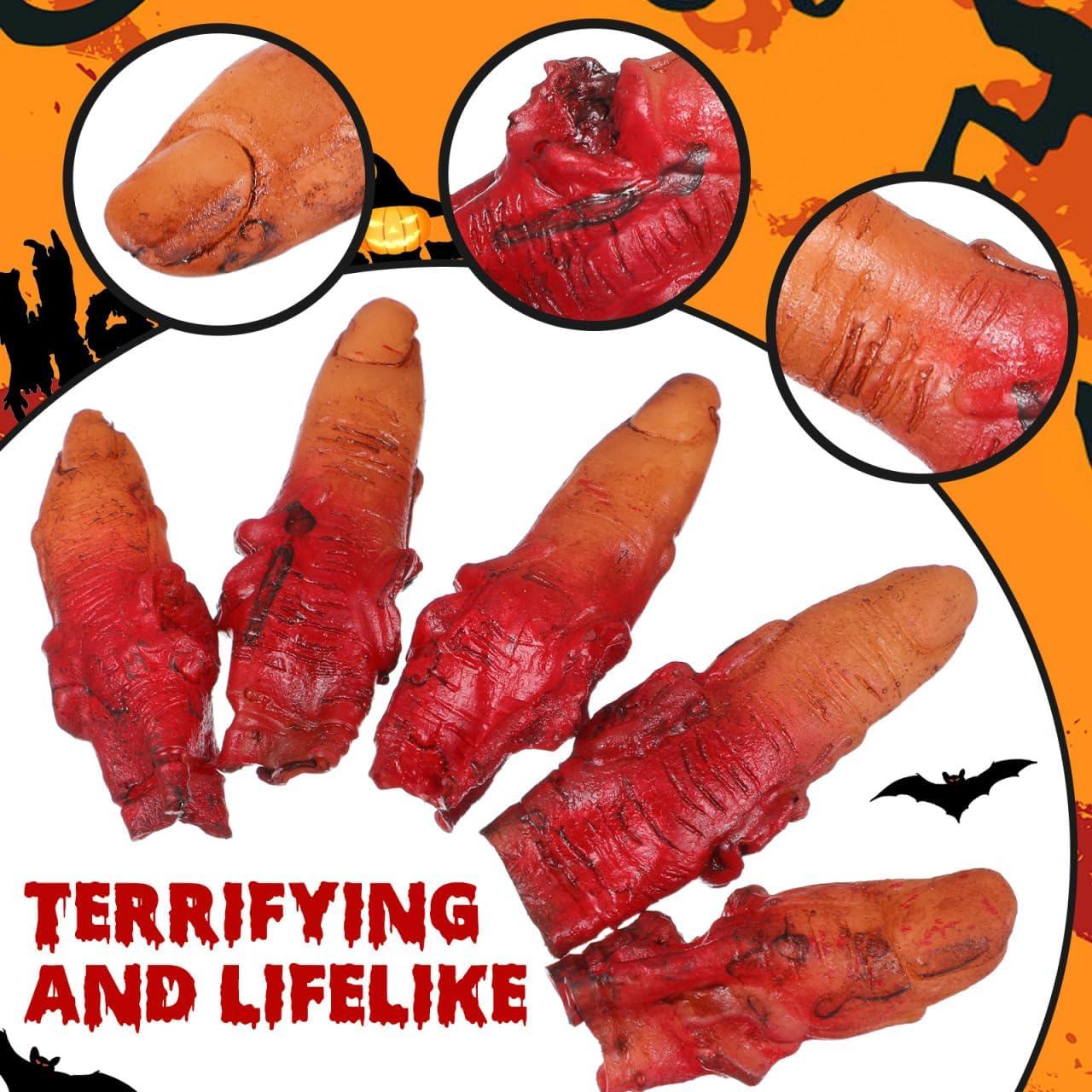 Dedos Falsos Sangrientos Halloween IMIKEYA 10 Piezas Realistas