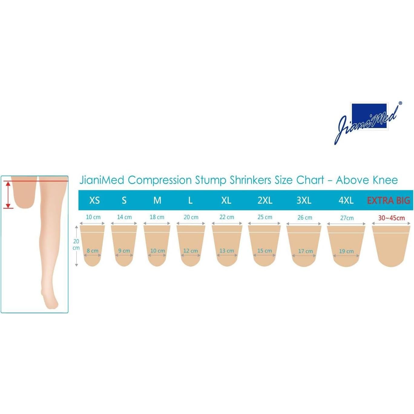 Reductores de muñón JianiMed XS 20-30 mmHg compresión beige