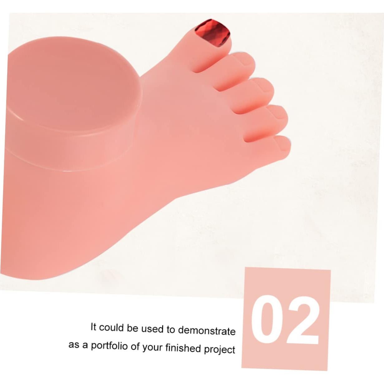 Paquete de 2 Maniquines de Uñas Pie Silicona Ipetboom 19x9 cm