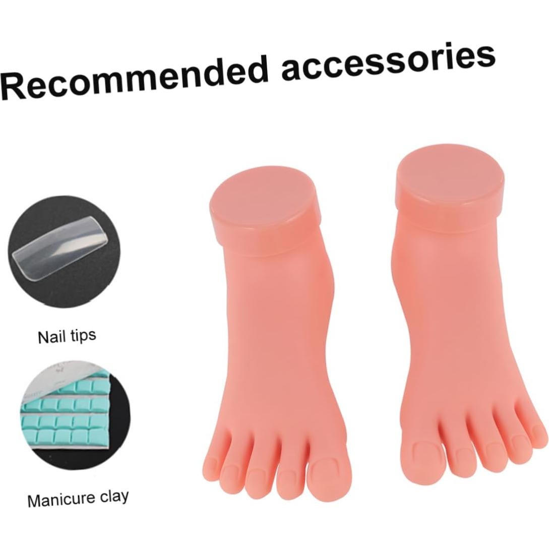 Paquete de 2 Maniquines de Uñas Pie Silicona Ipetboom 19x9 cm