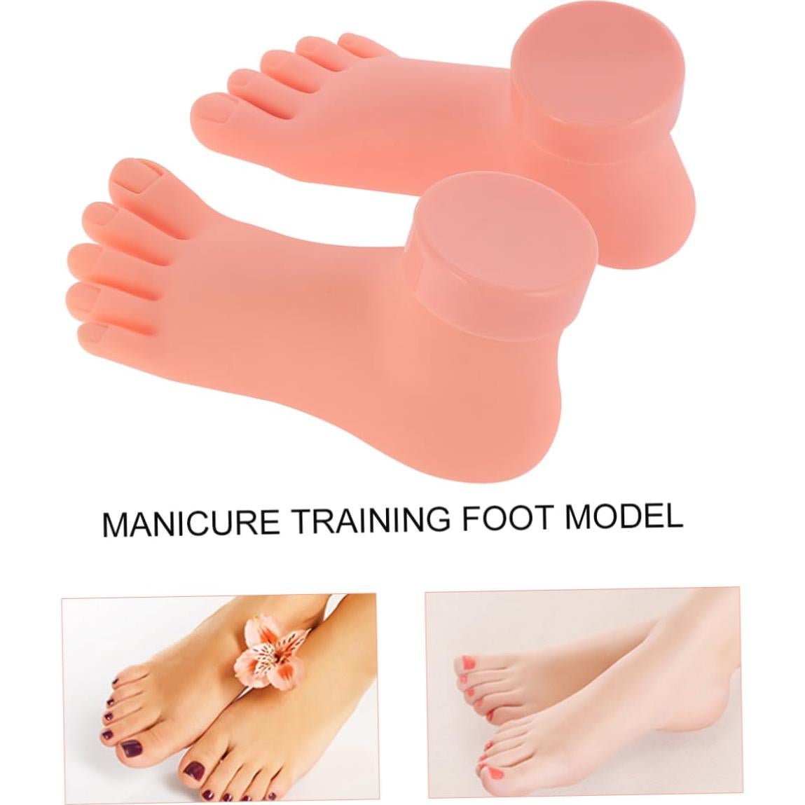 Paquete de 2 Maniquines de Uñas Pie Silicona Ipetboom 19x9 cm