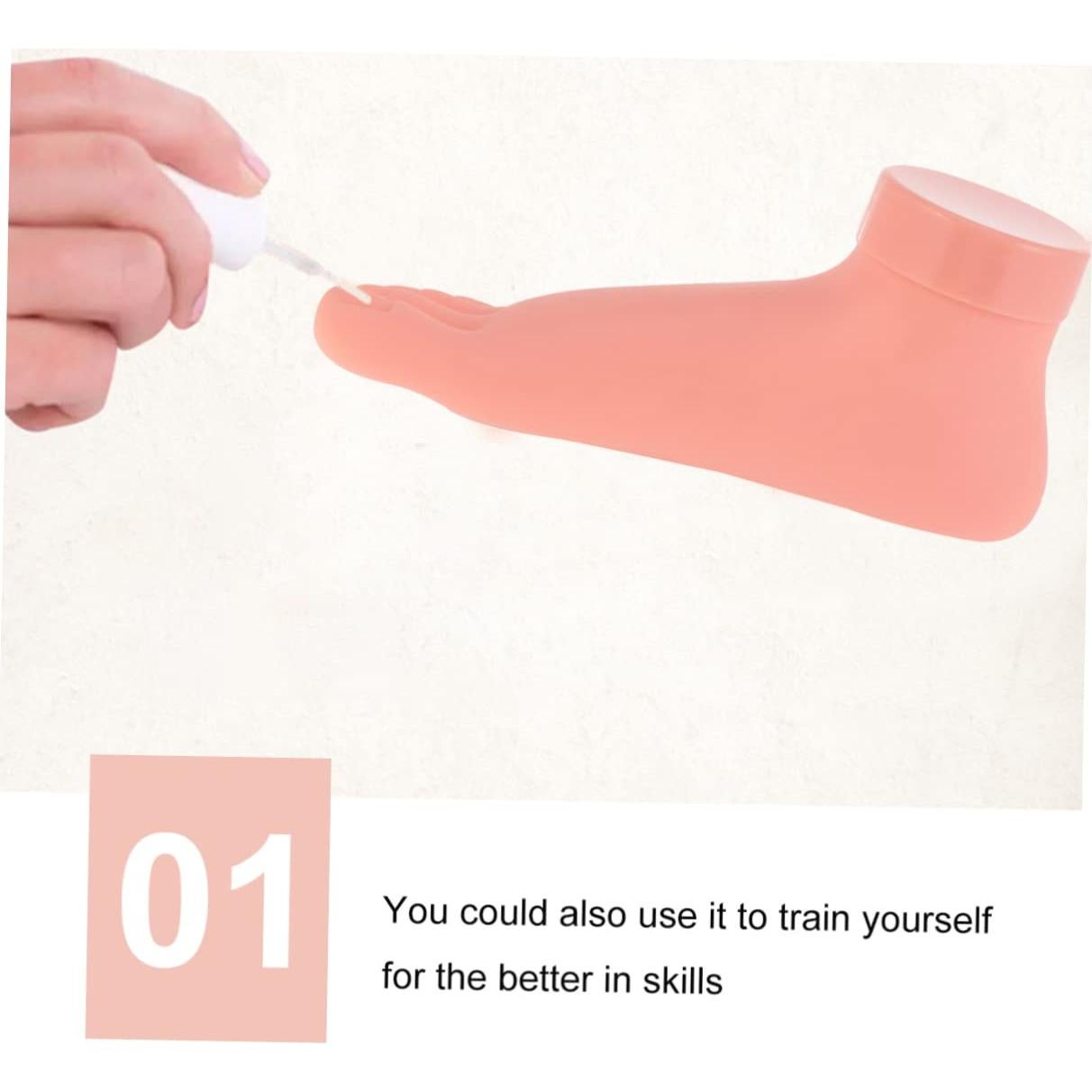 Paquete de 2 Maniquines de Uñas Pie Silicona Ipetboom 19x9 cm