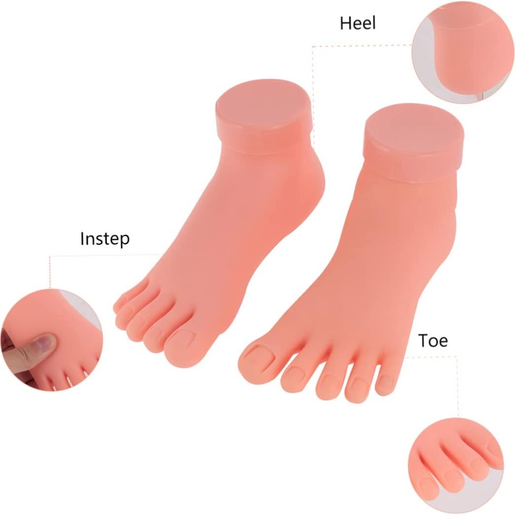 Paquete de 2 Maniquines de Uñas Pie Silicona Ipetboom 19x9 cm