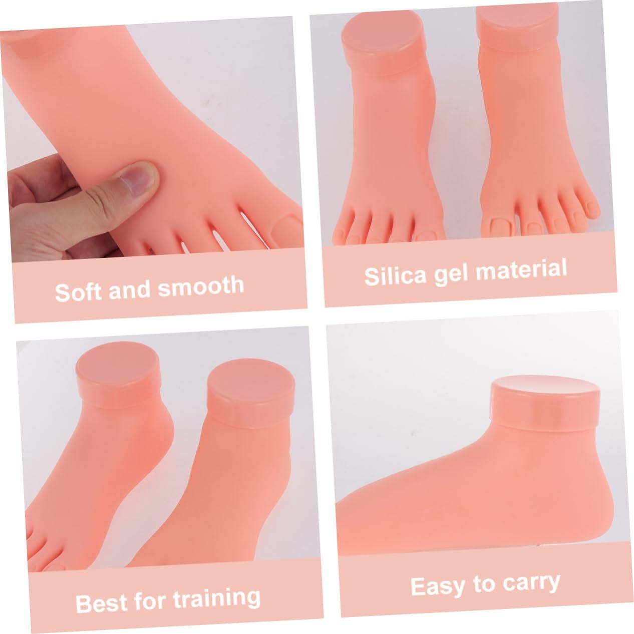 Paquete de 2 Maniquines de Uñas Pie Silicona Ipetboom 19x9 cm