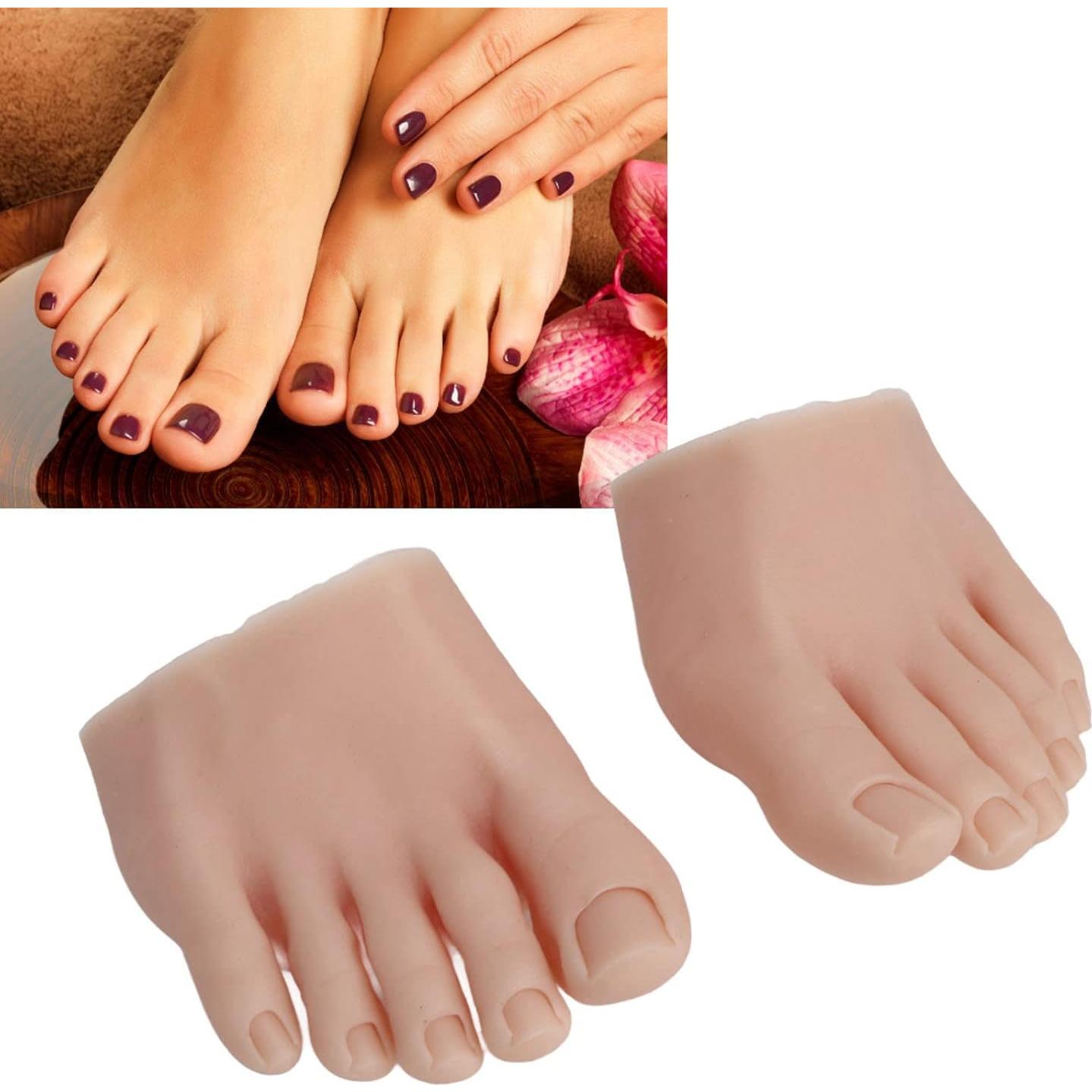 Modelo de Pie Falso de Silicona YUYTE para Pedicura - 1 Par