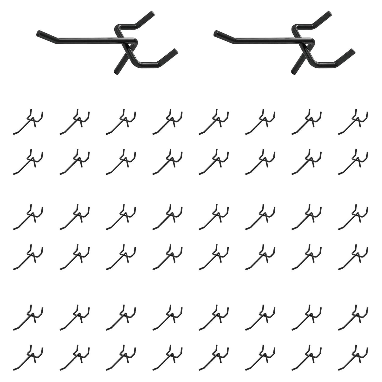 50 Ganchos de Metal para Tablero de Clavos Yauhar 5cm Negro