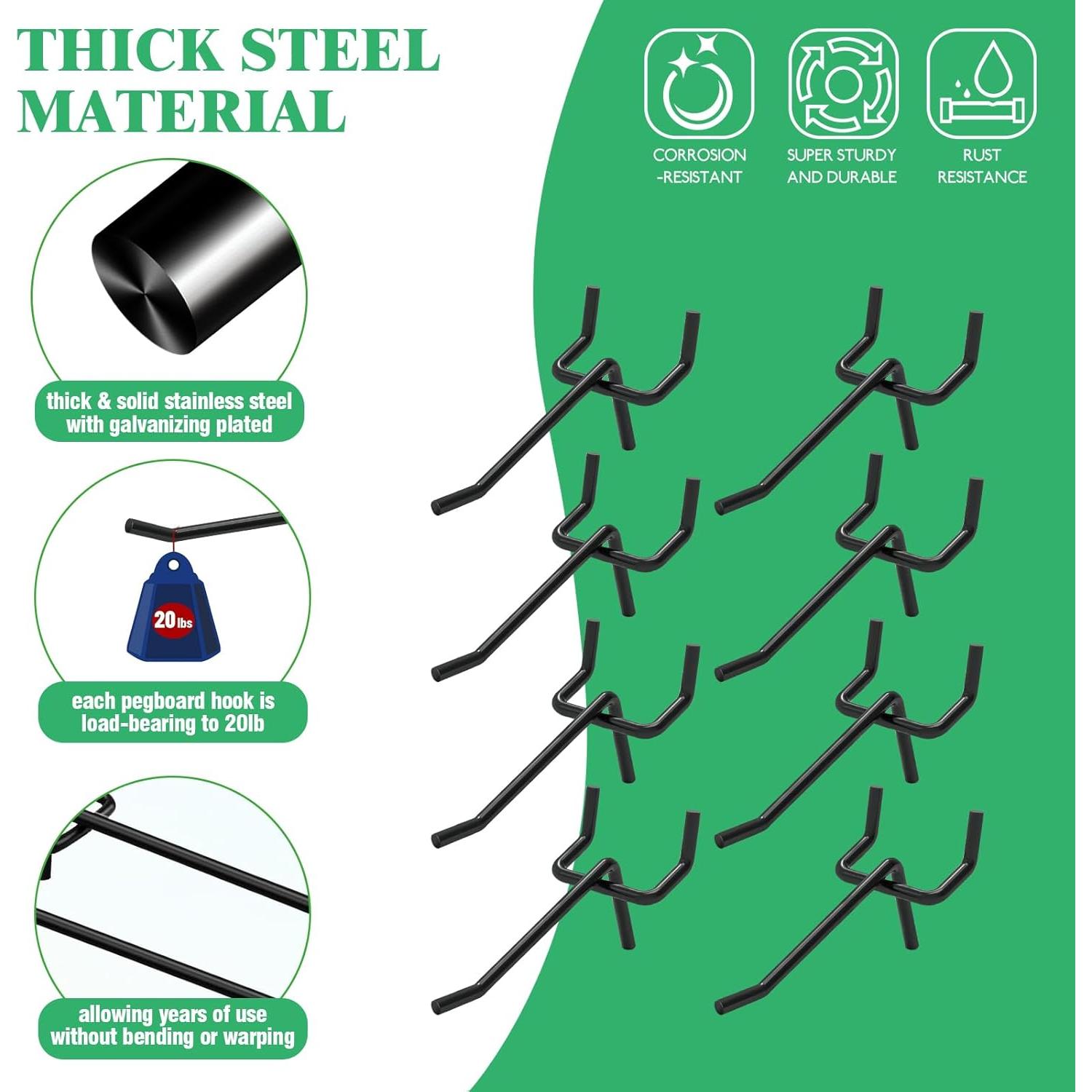 50 Ganchos de Metal para Tablero de Clavos Yauhar 5cm Negro