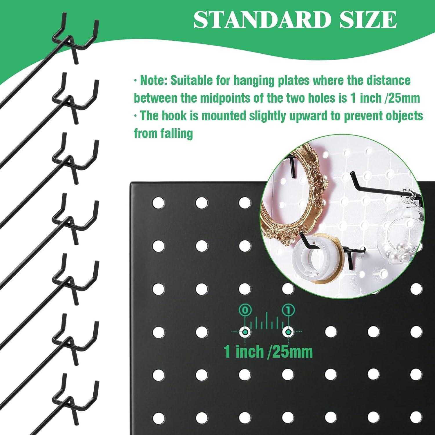 50 Ganchos de Metal para Tablero de Clavos Yauhar 5cm Negro