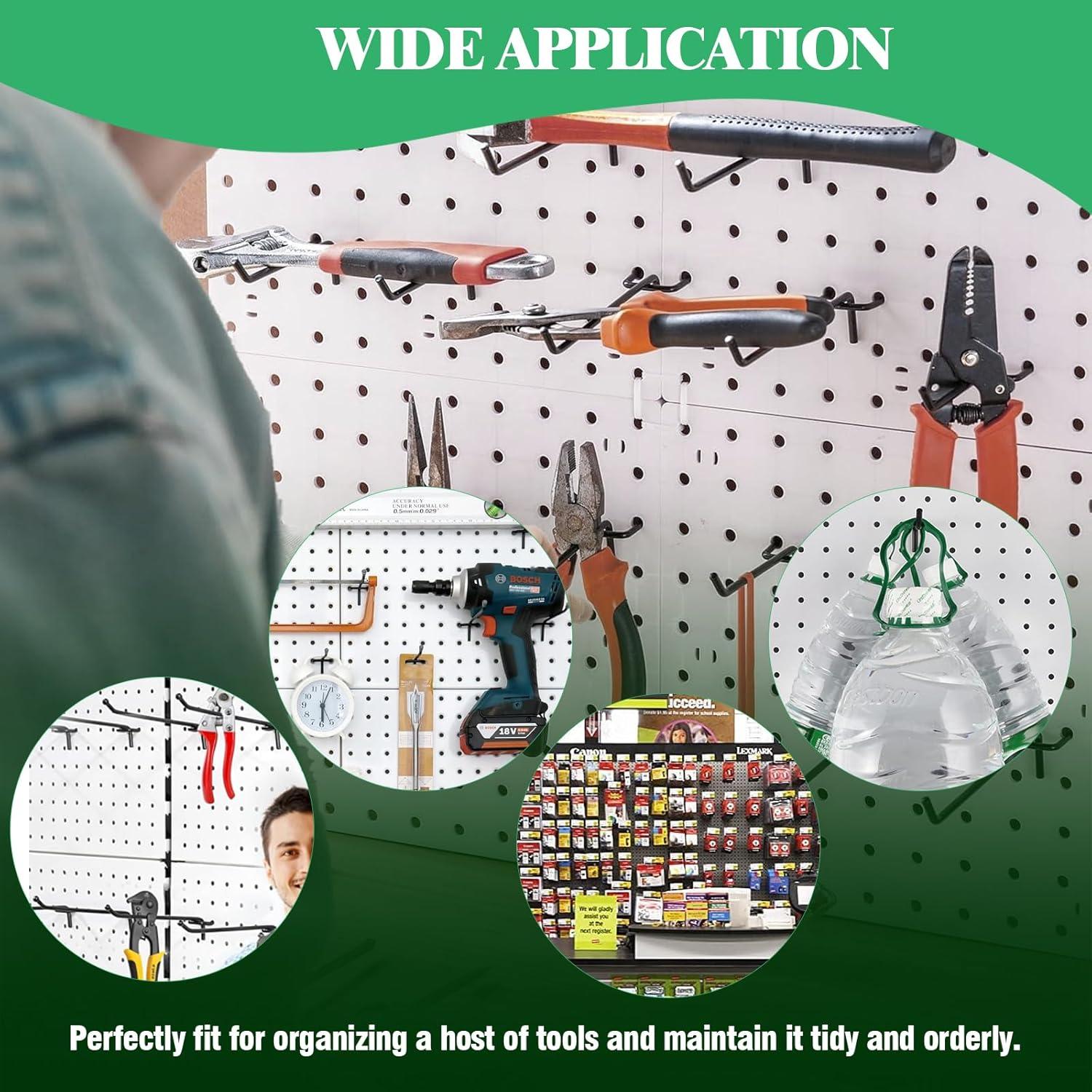 50 Ganchos de Metal para Tablero de Clavos Yauhar 5cm Negro