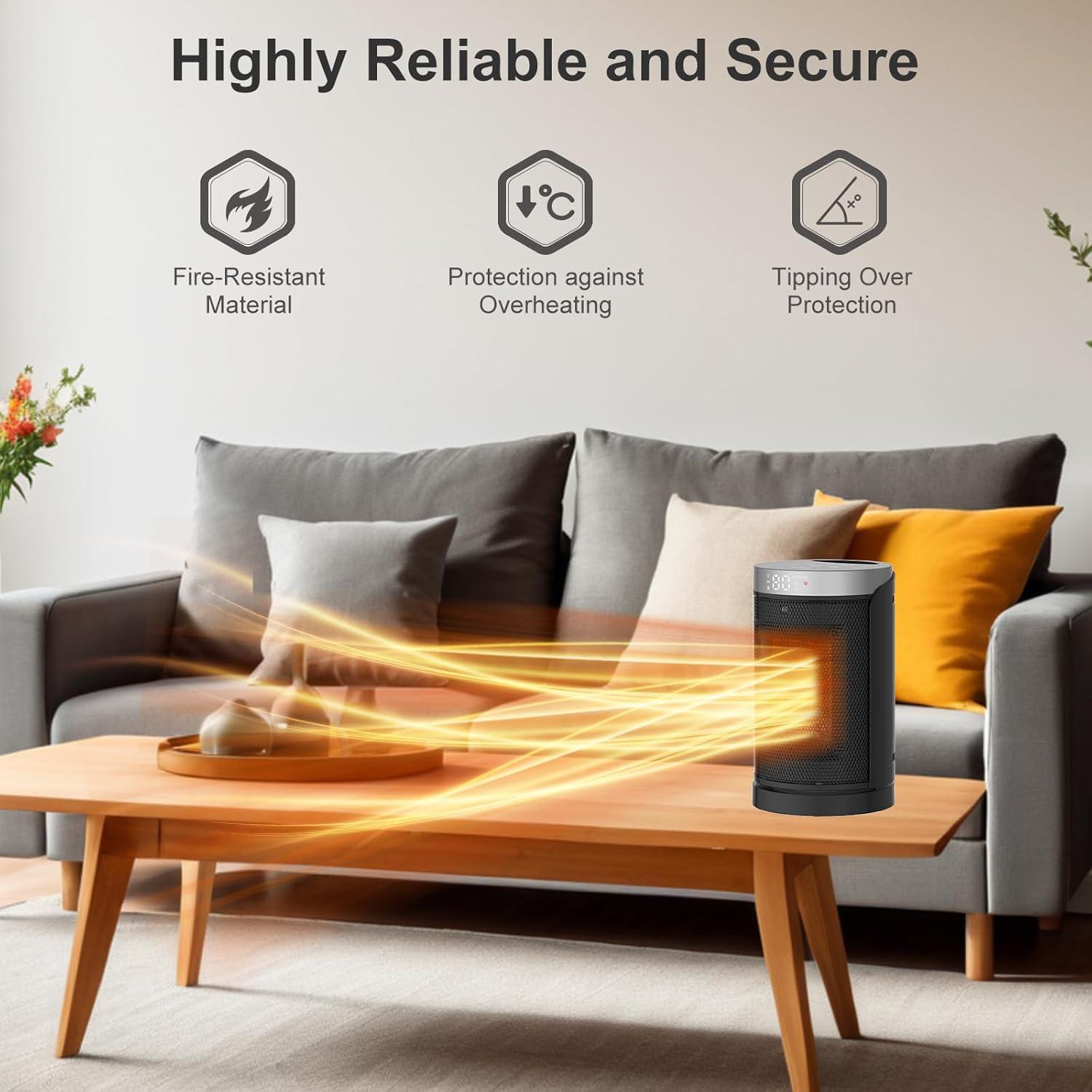 Calentador Eléctrico Portátil WINHL PTC-150A 1500W Oscilante