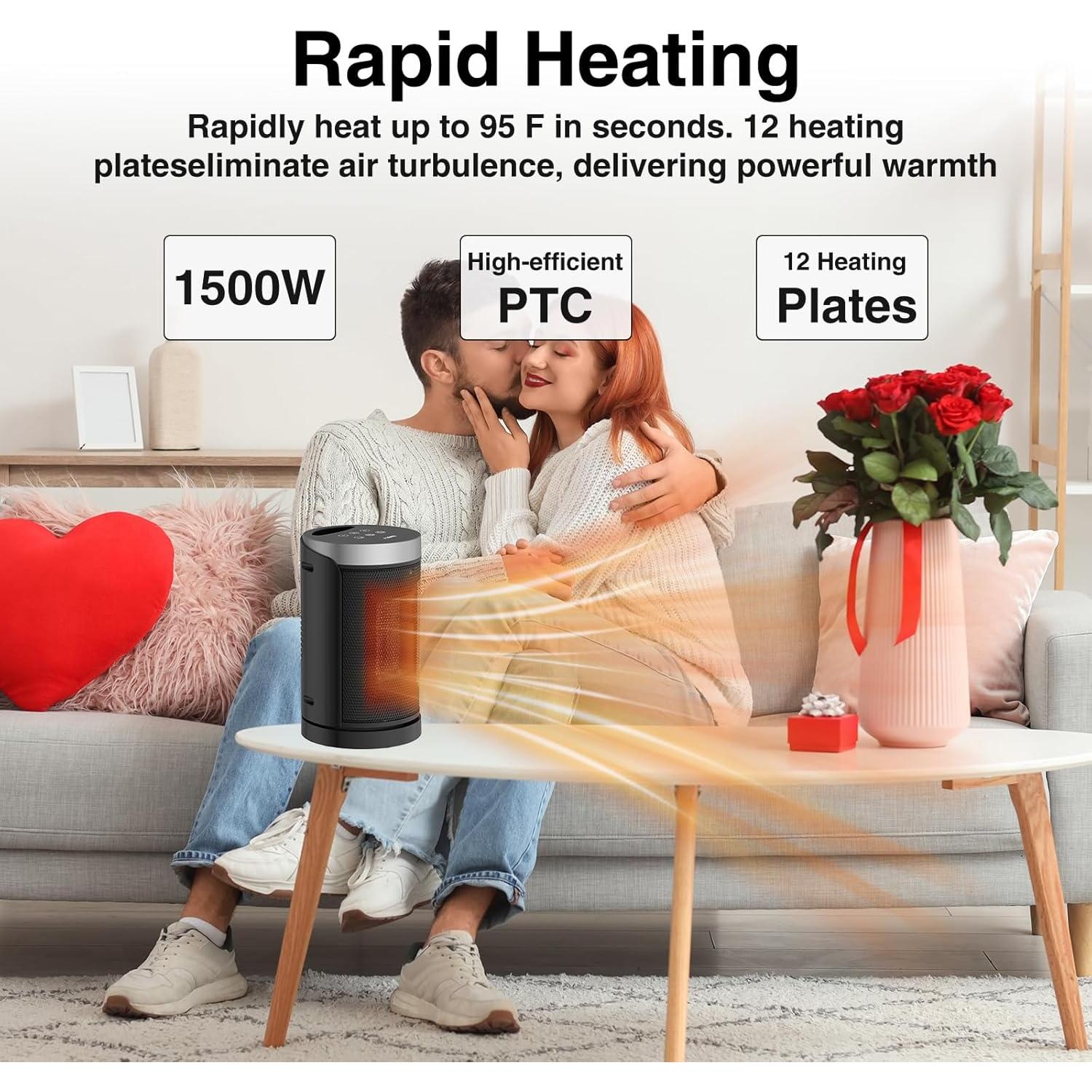 Calentador Eléctrico Portátil WINHL PTC-150A 1500W Oscilante