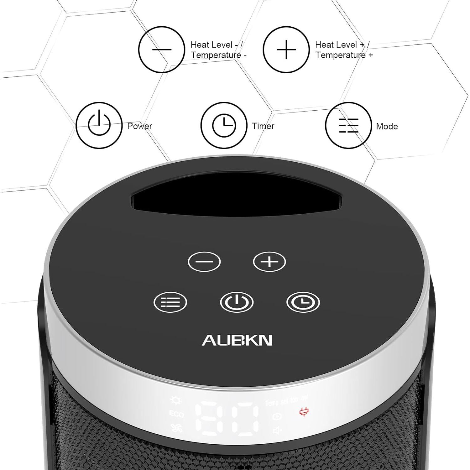 Calentador Eléctrico AUBKN PTC-150B 1500W con Control Remoto