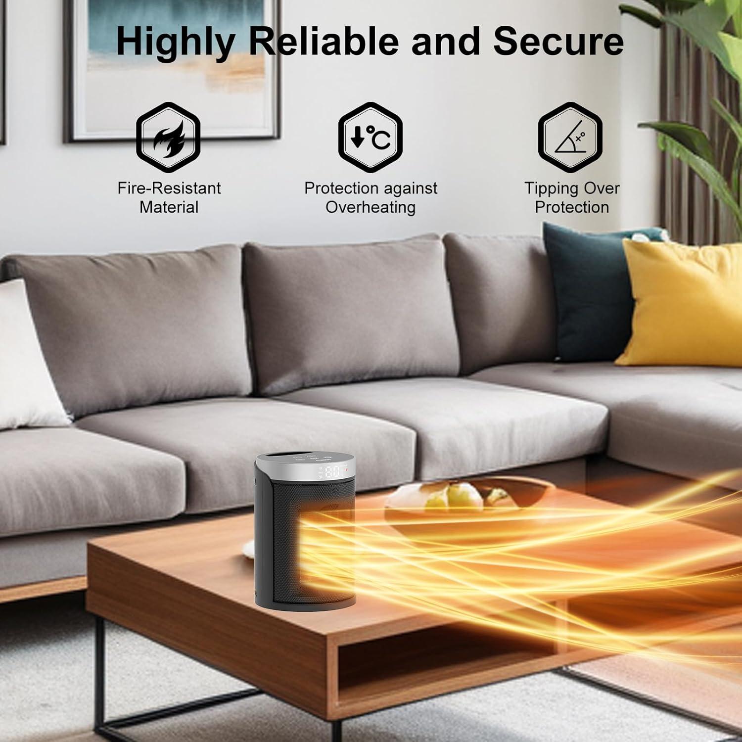 Calentador Eléctrico AUBKN PTC-150B 1500W con Control Remoto