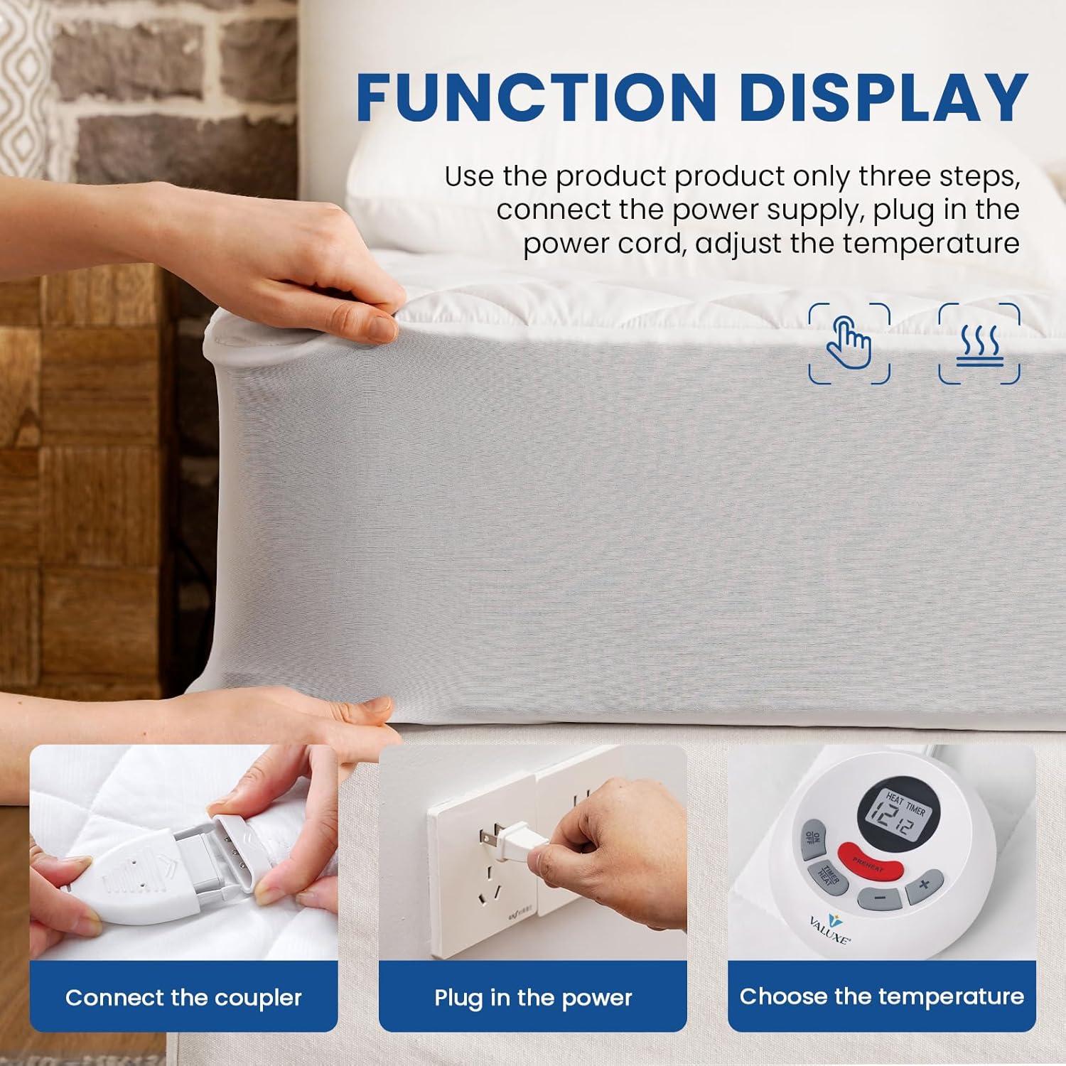 Almohadilla Térmica Doble VALUXE 137x191 cm 10 Niveles Calor