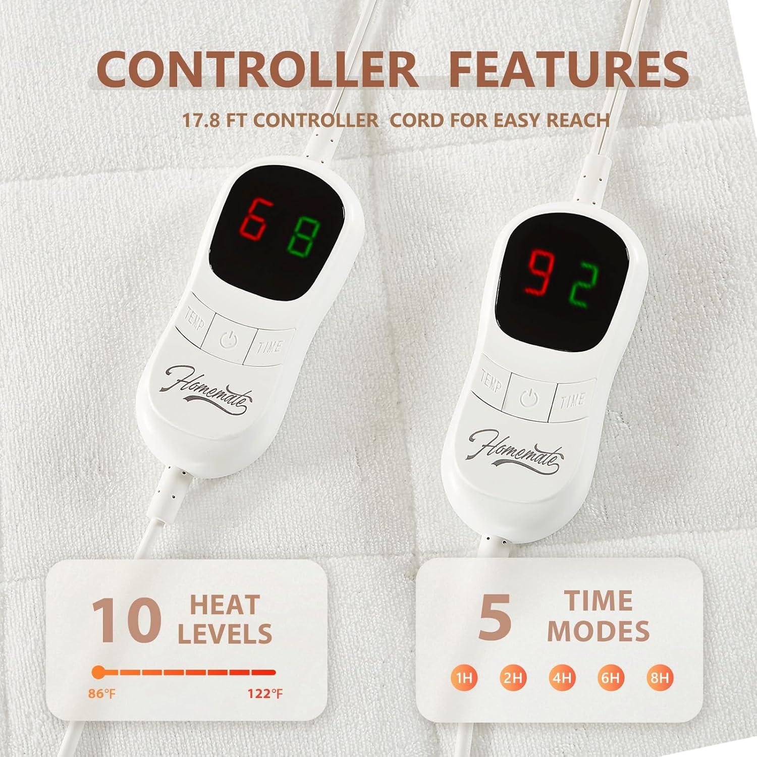 Almohadilla Térmica Queen Homemate Franela Coral 5 Niveles