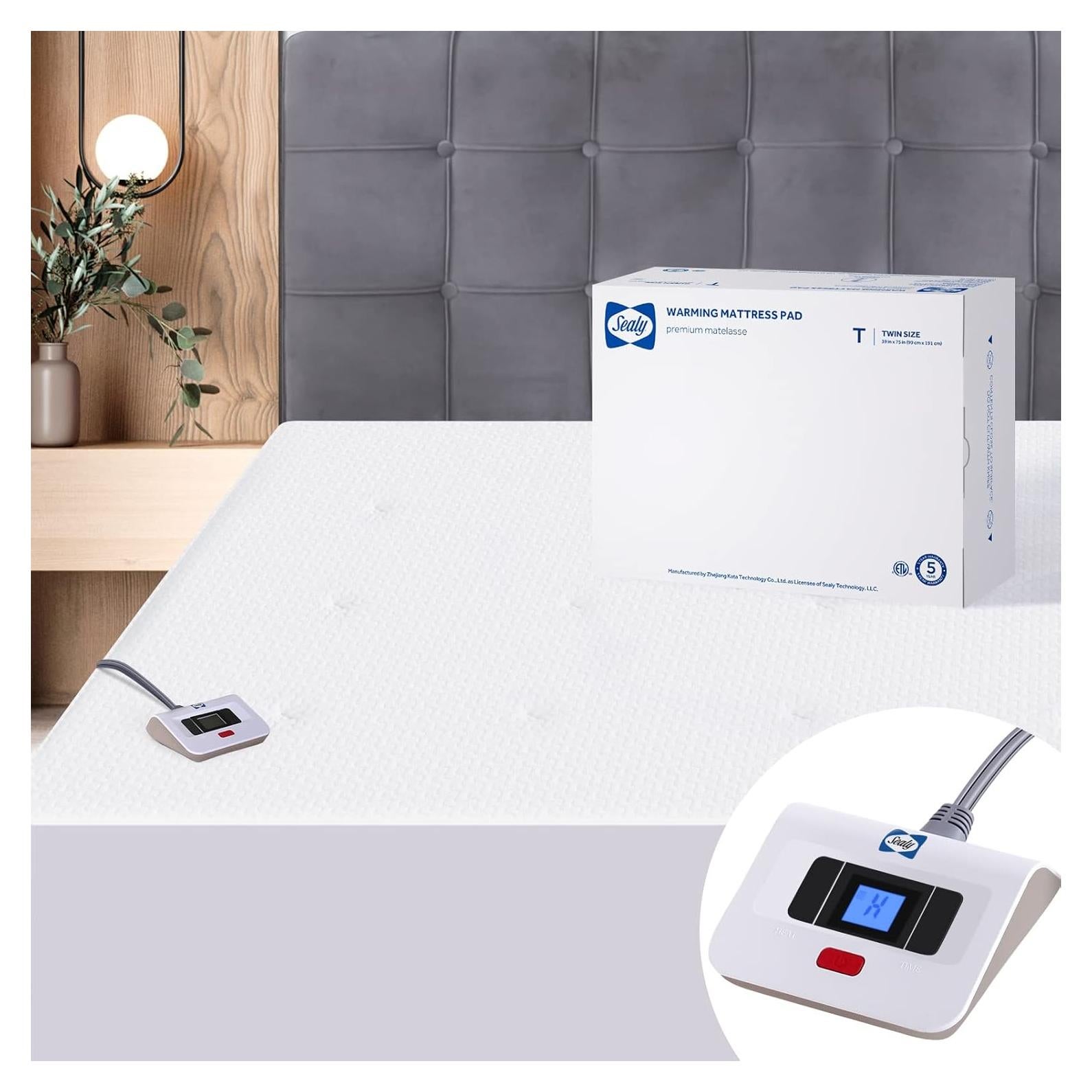 Almohadilla Térmica Eléctrica Sealy Individual 190x99 cm 10 Niveles