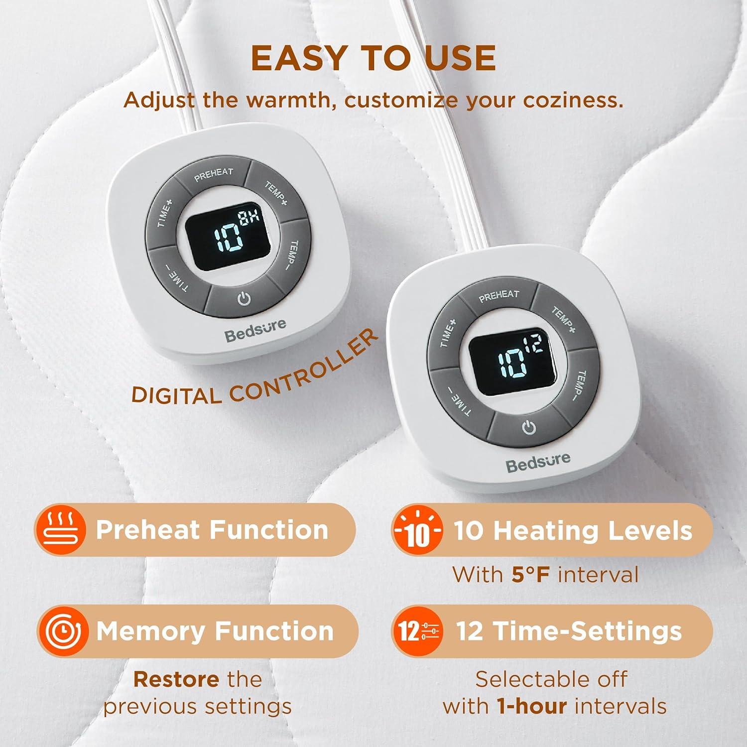 Cubre Colchón Calefaccionado Bedsure Reina Algodón Impermeable