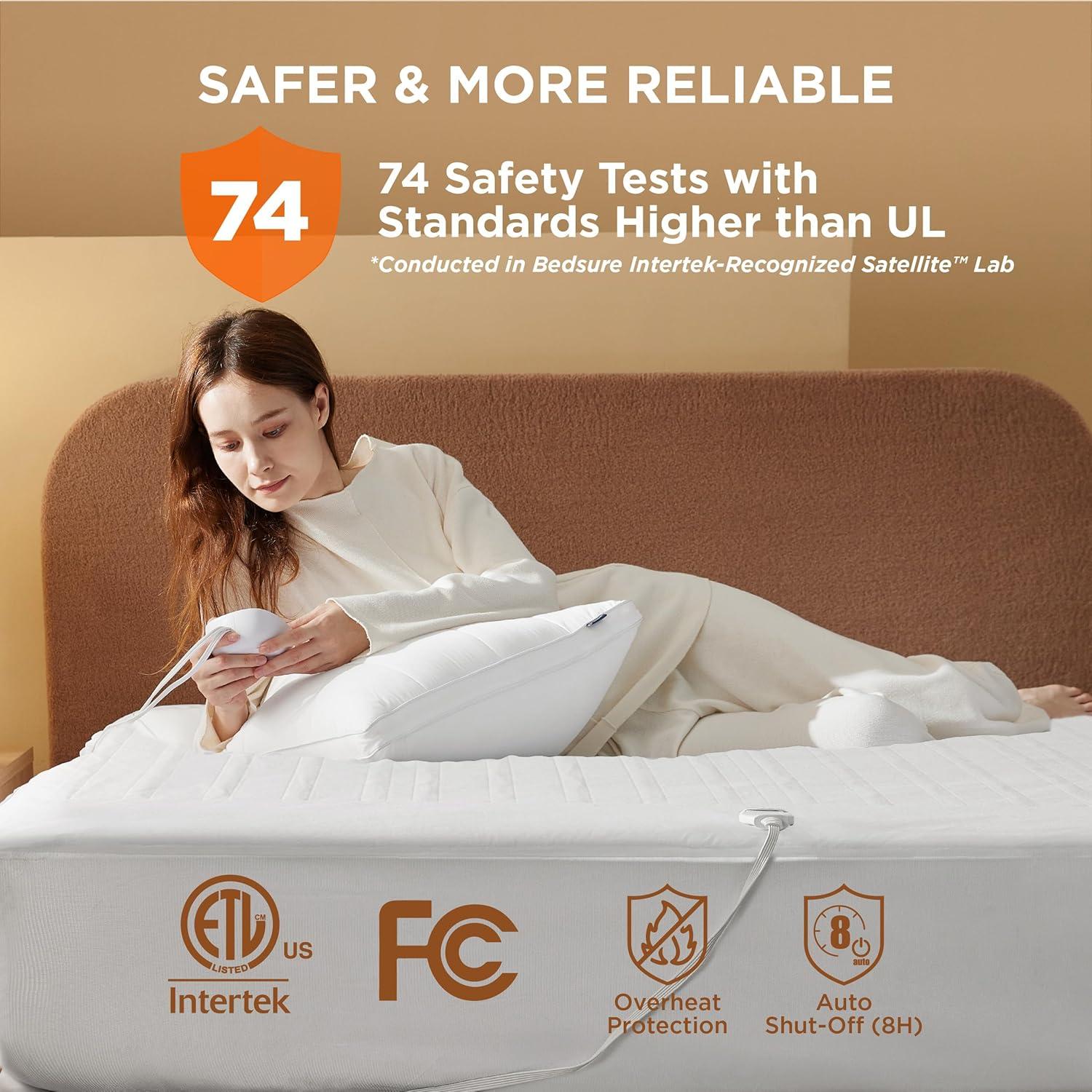 Cubre Colchón Calefactable Bedsure Queen 10 Niveles Calor