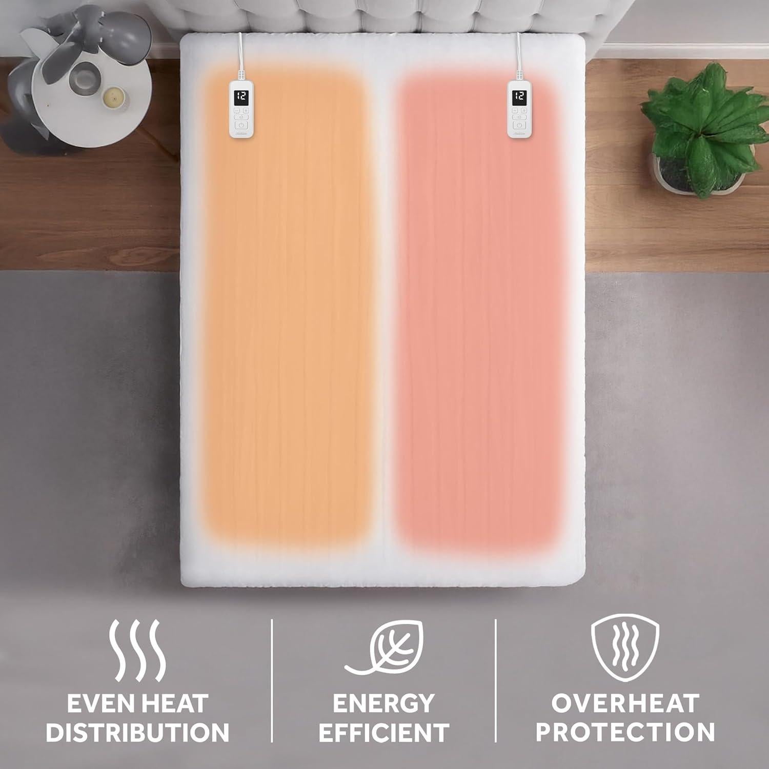 Almohadilla Térmica Eléctrica Sunbeam Reina 203x152 cm 12 Calores