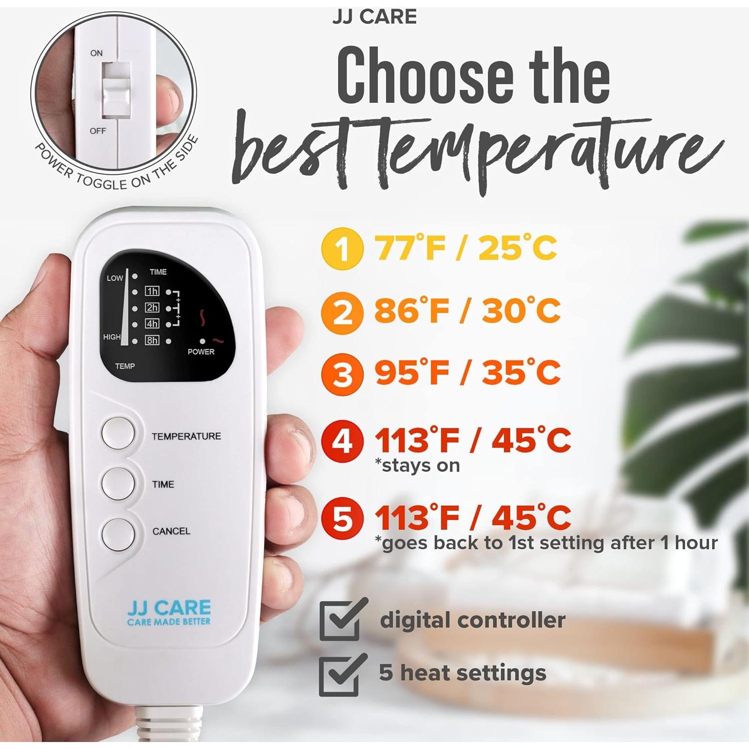 Calentador de Mesa de Masaje JJ CARE 79x180 cm Digital 5 Calor