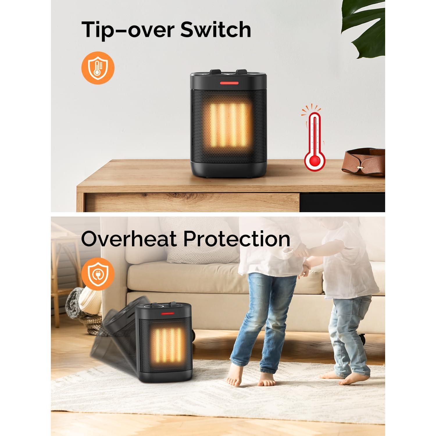 Calentador Personal Eléctrico Pereysi PTC-SH009S 1000W Silencioso