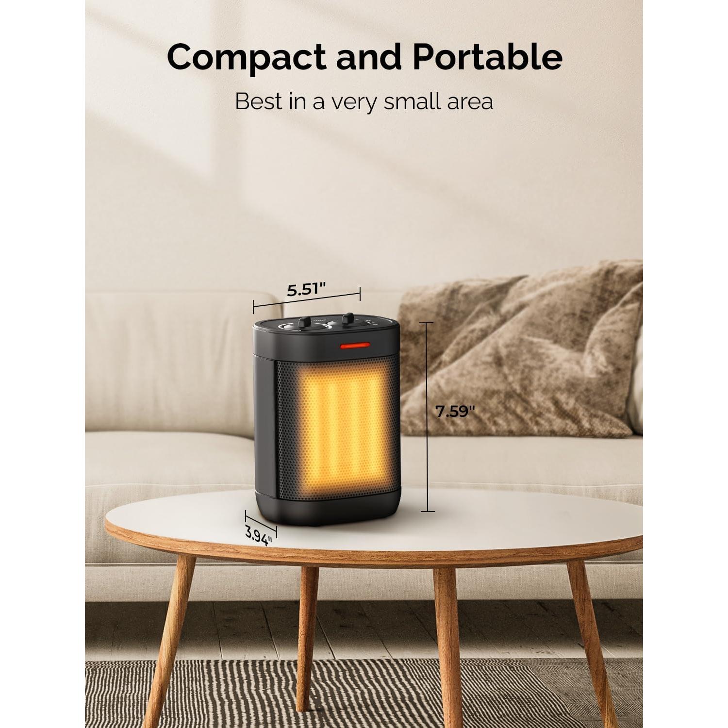 Calentador Personal Eléctrico Pereysi PTC-SH009S 1000W Silencioso