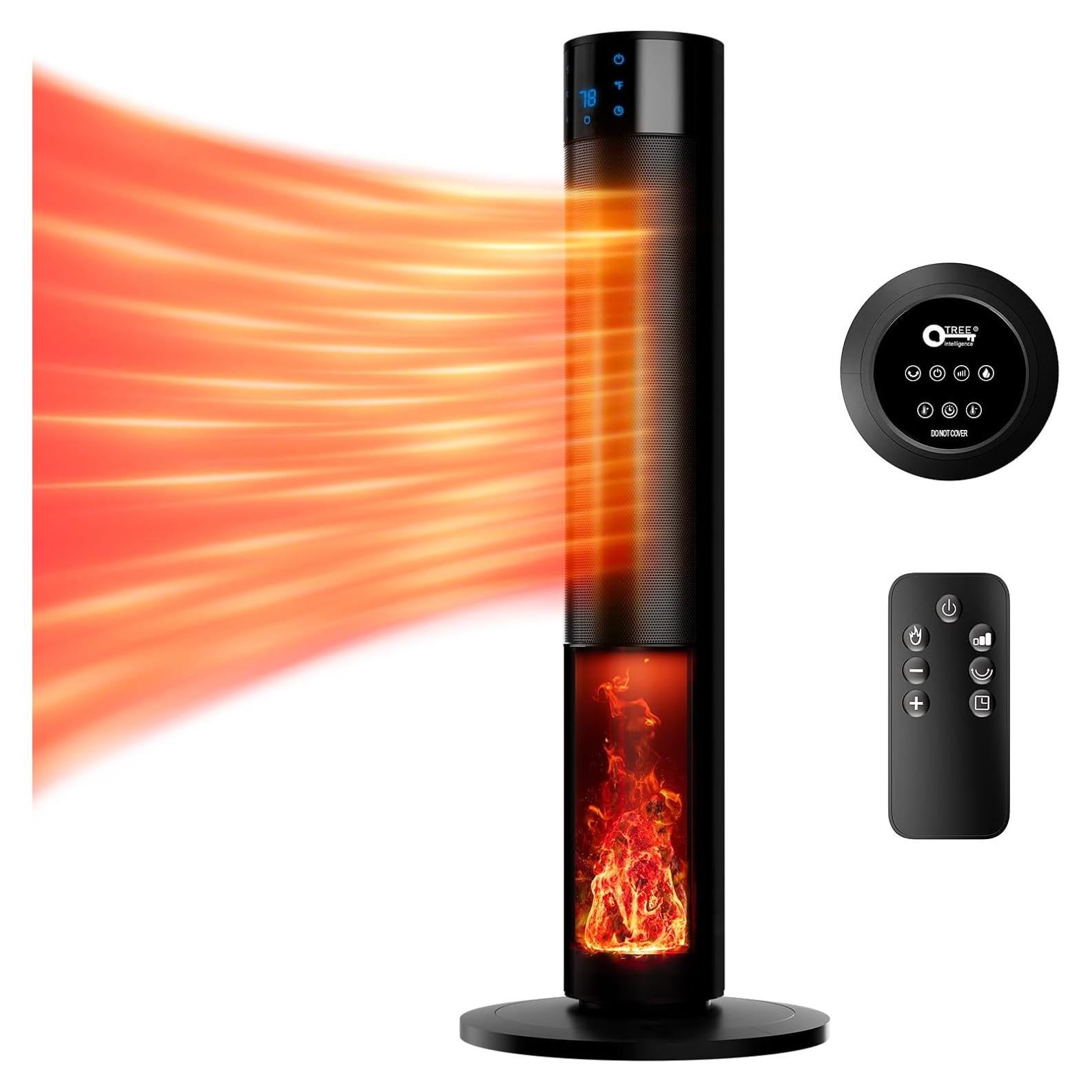 Calentador de Espacio Portátil QTREE 1500W con Control Remoto