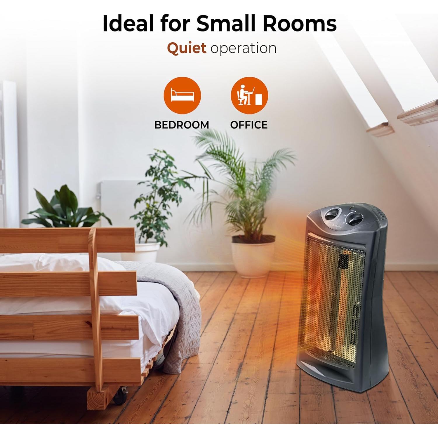 Calentador de Torre Eléctrico Comfort Zone CZQTV007BK 1500W