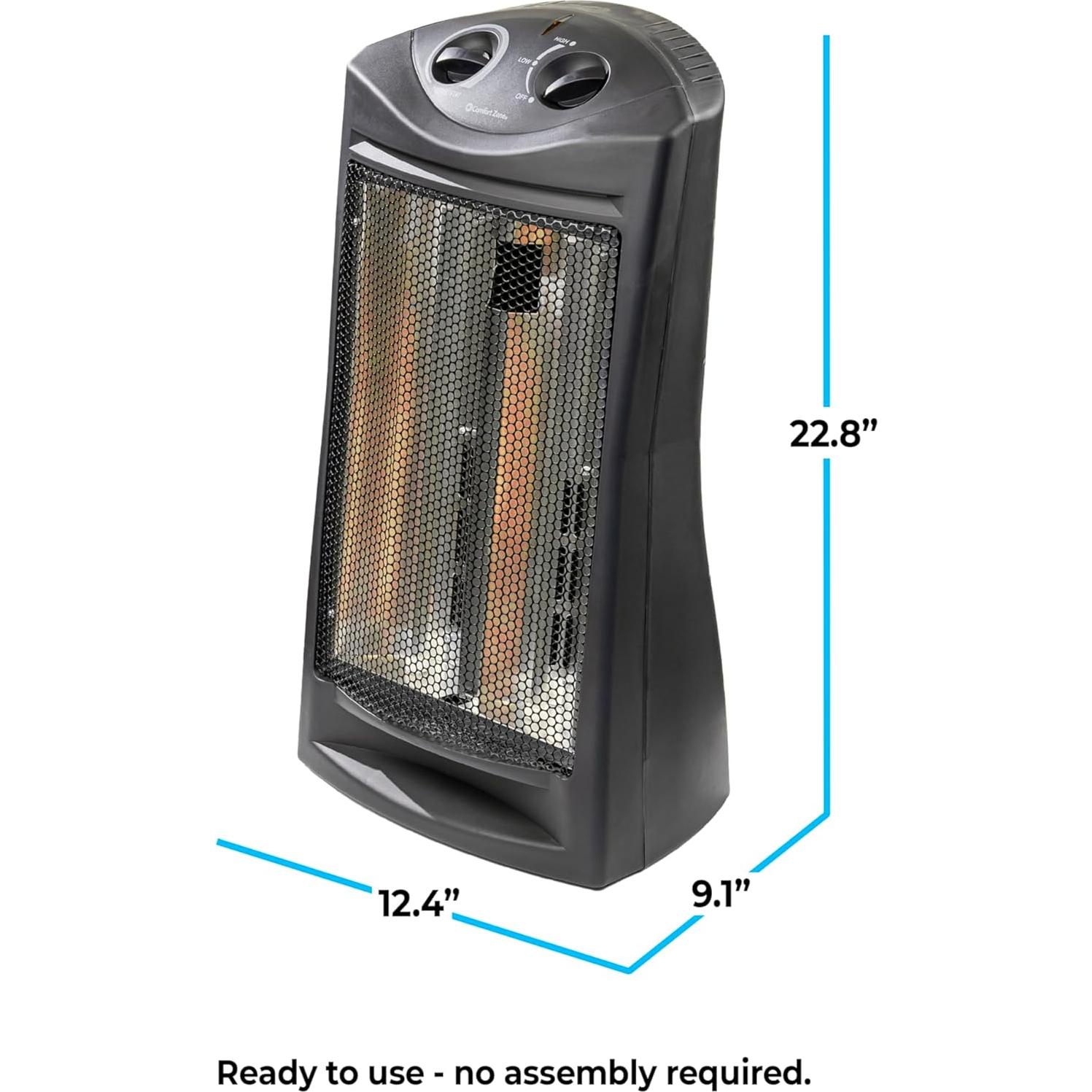 Calentador de Torre Eléctrico Comfort Zone CZQTV007BK 1500W