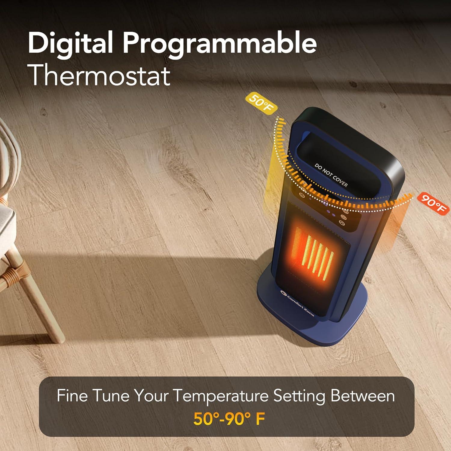 Calefactor de Torre Eléctrico Zona de Confort 1500W Azul Marino