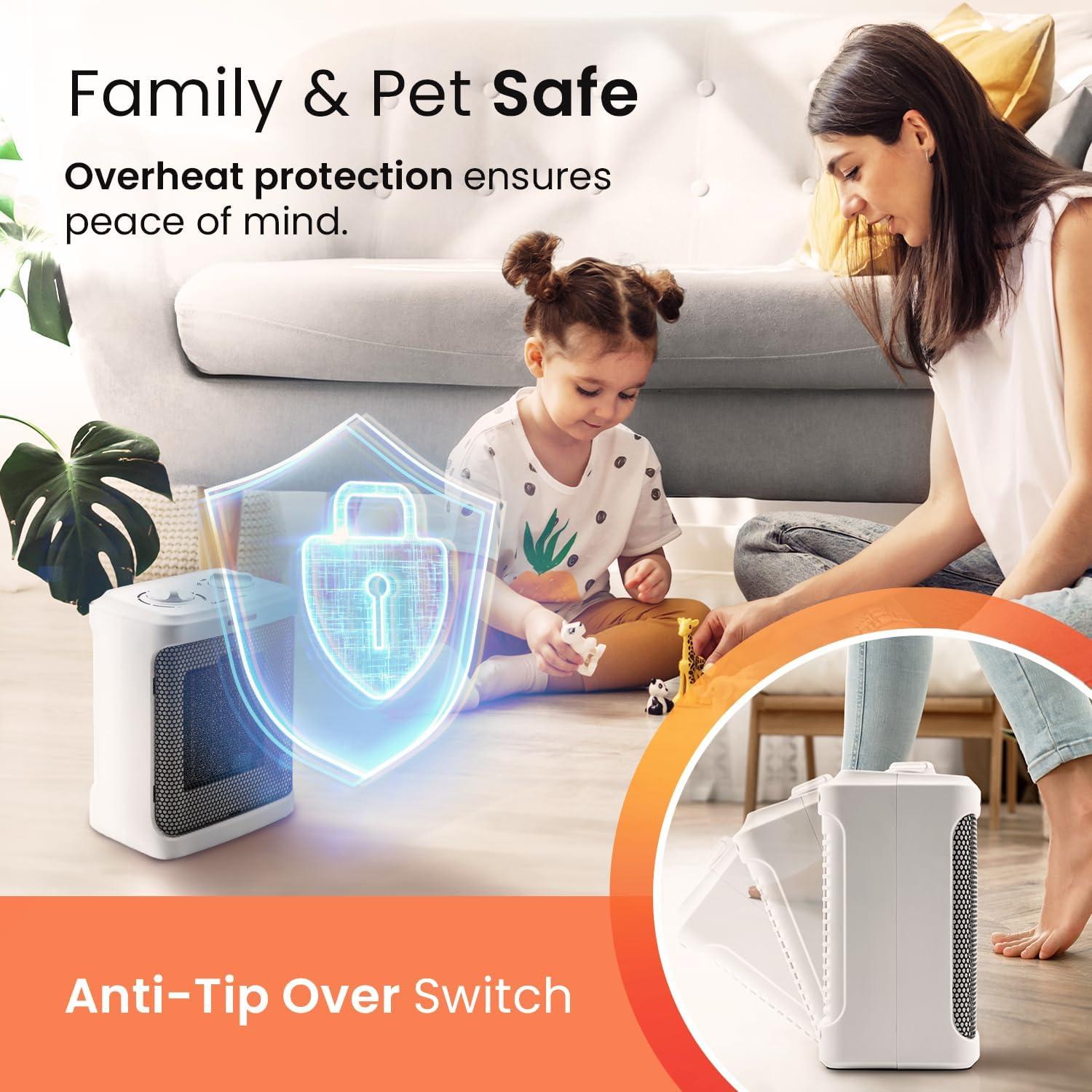 Calefactor Eléctrico Portátil Pro Breeze 1500W Cerámico Blanco