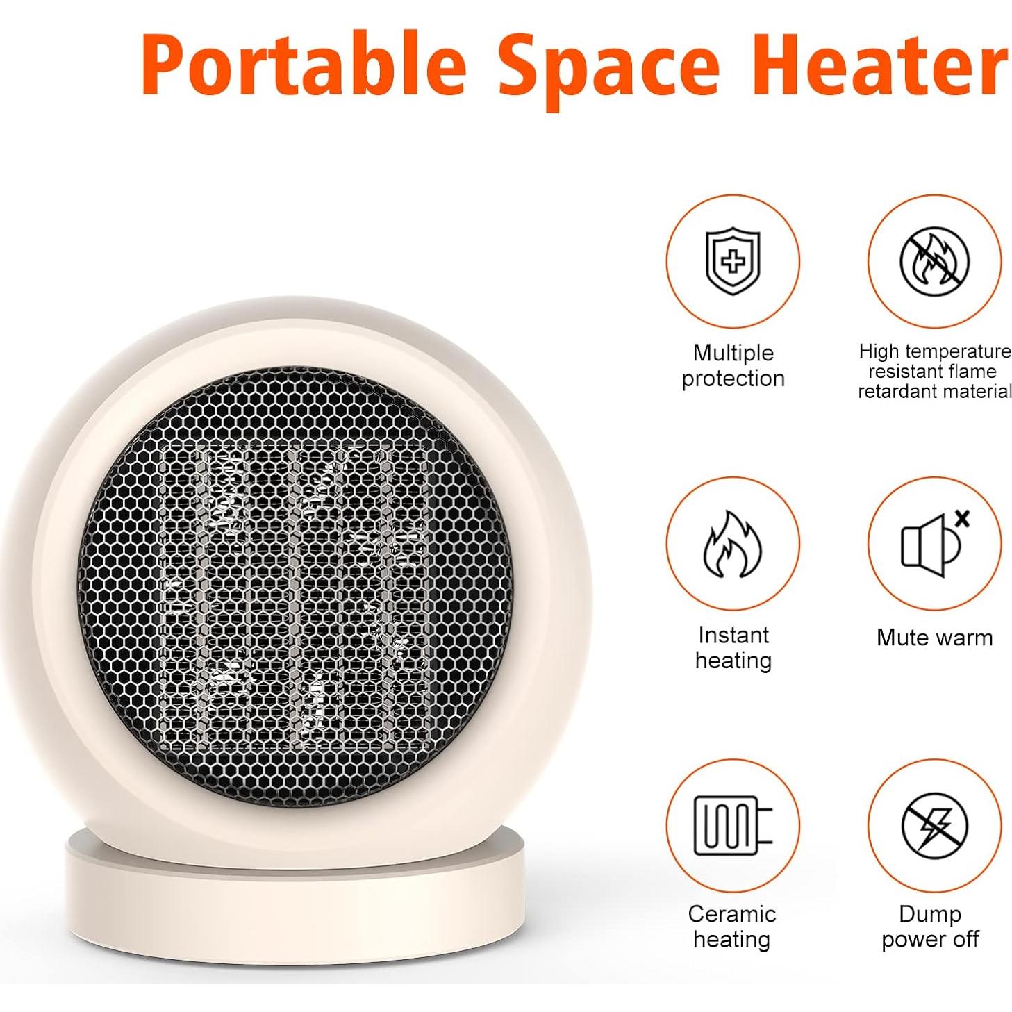 Calentador de Escritorio Lmkeji 600W Compacto y Silencioso