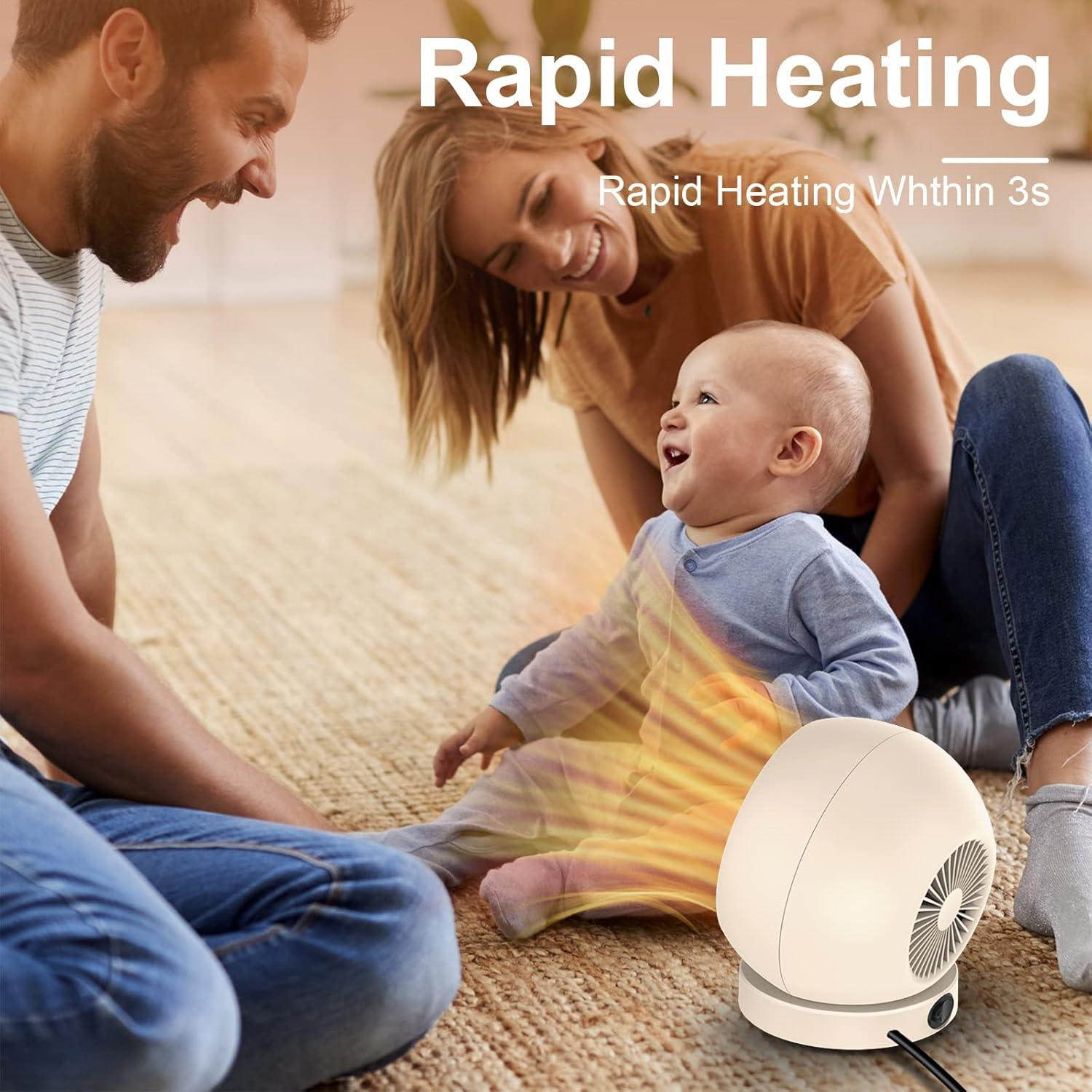 Calentador de Escritorio Lmkeji 600W Compacto y Silencioso