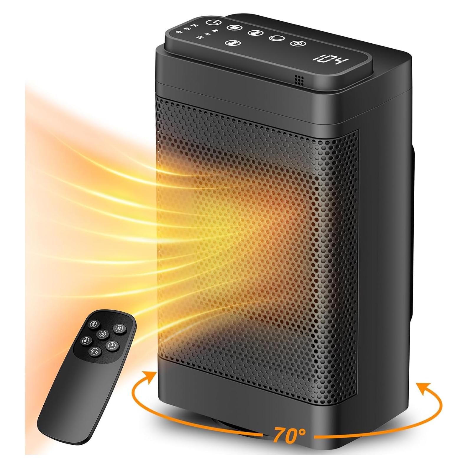 Calentador Eléctrico Portátil Qxpztk 1500W con Control Remoto