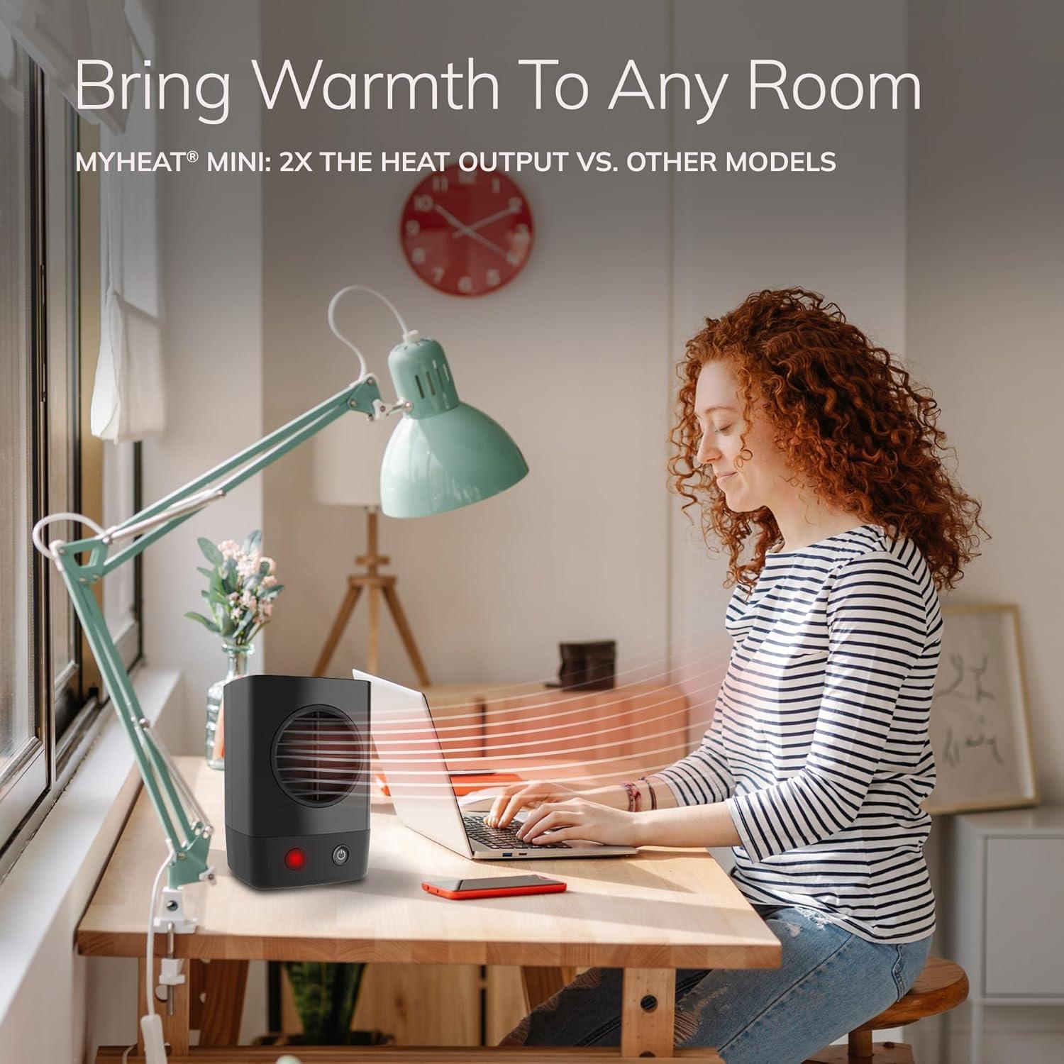 Calentador Cerámico Personal Lasko 200, 400W, Negro, 15.7 cm