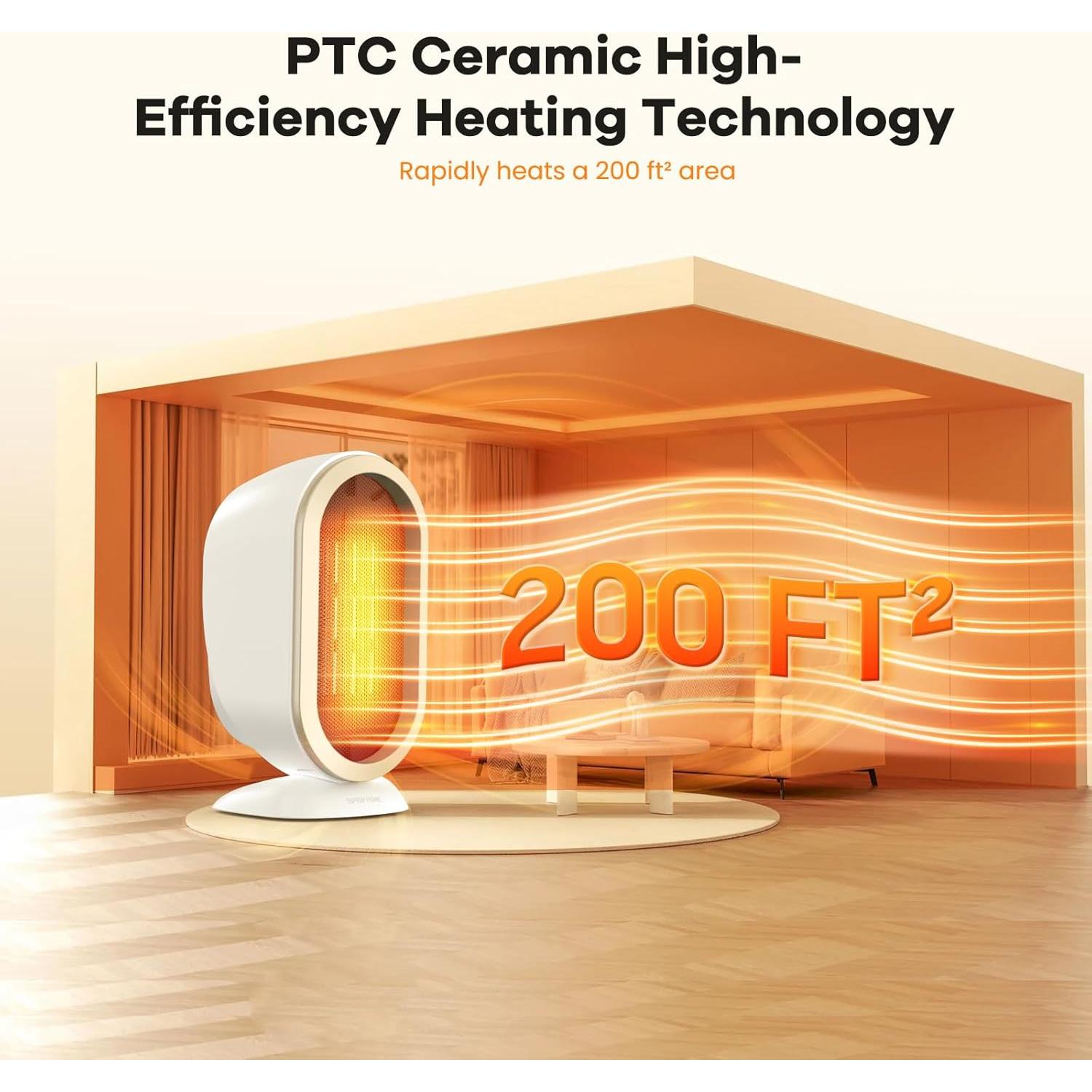 Calentador de espacio Bubbacare 1200W cerámico portátil