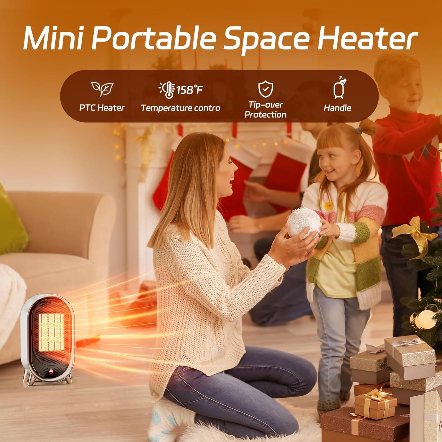 Calentador de Espacio Feculs 900W Portátil Blanco 9m²