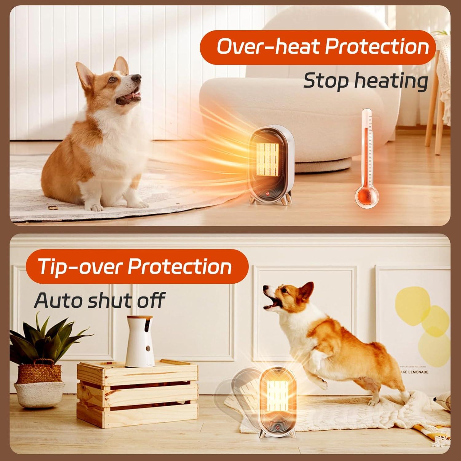 Calentador de Espacio Feculs 900W Portátil Blanco 9m²