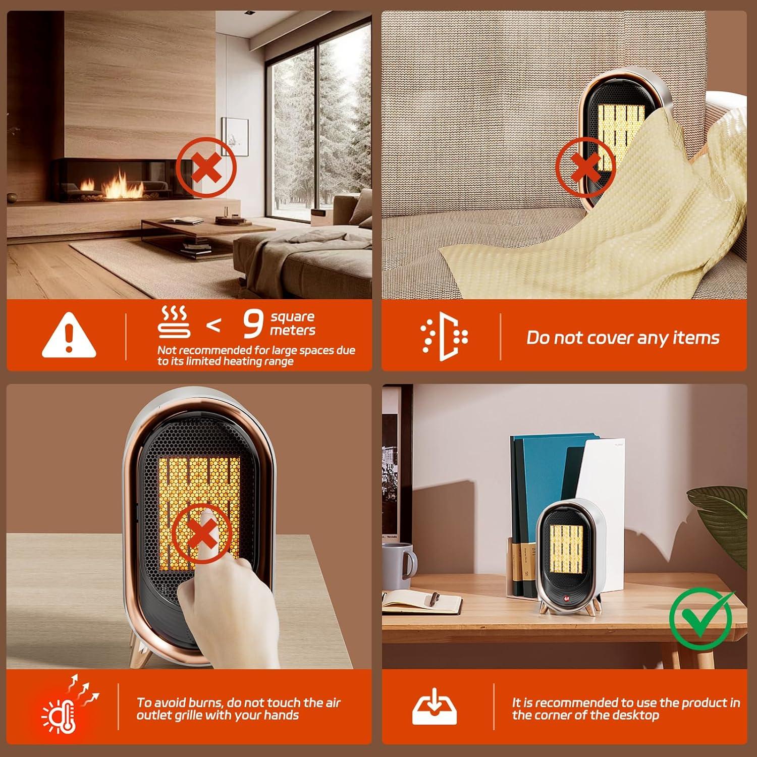 Calentador de Espacio Feculs 900W Portátil Blanco 9m²