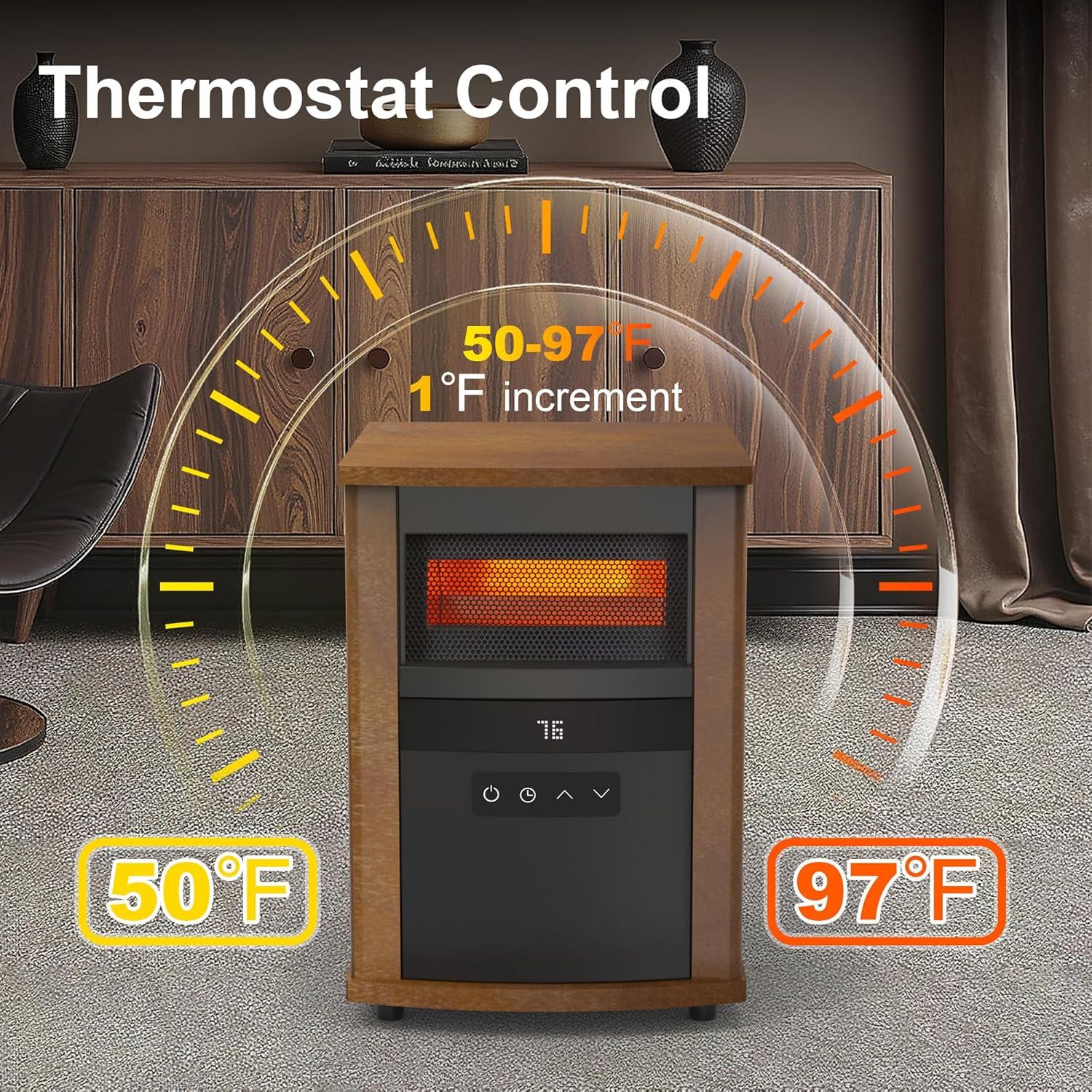 Calentador Infrarrojo WEWARM 1500W con Termostato y Control Remoto