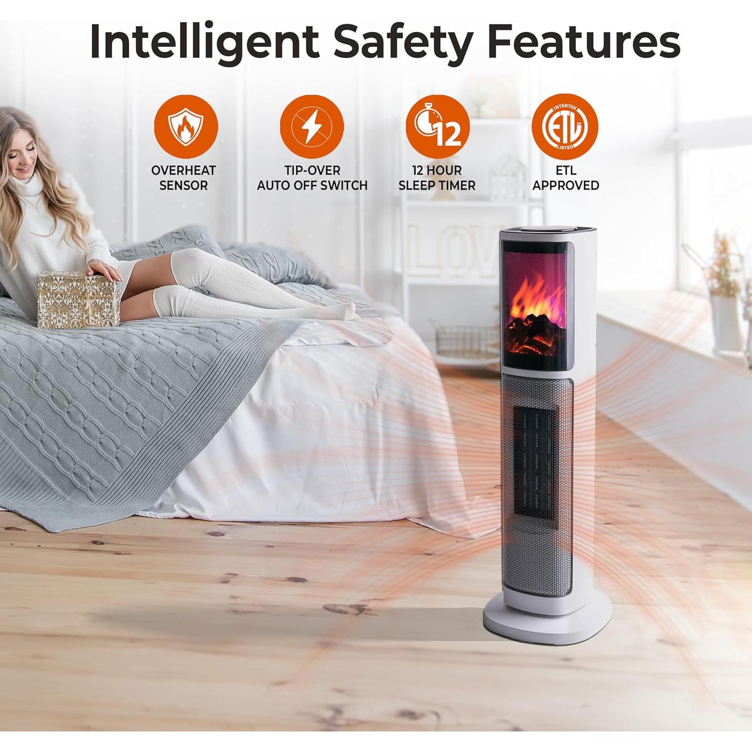 Calefactor de Torre Eléctrico Zona de Confort 1500W 3D